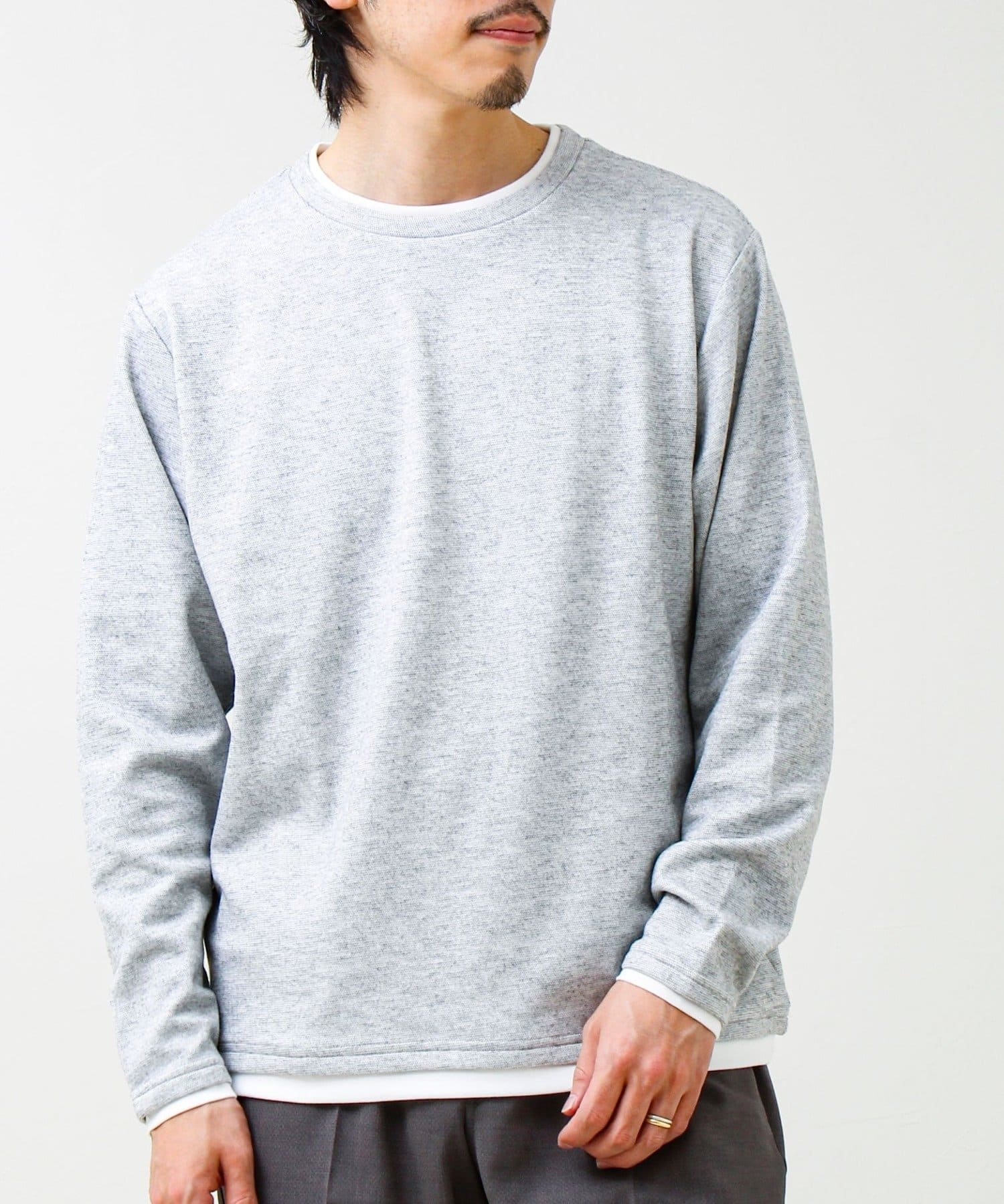 FREDY & GLOSTER(フレディ アンド グロスター) メランジ微起毛スムース フェイクレイヤード ロンT