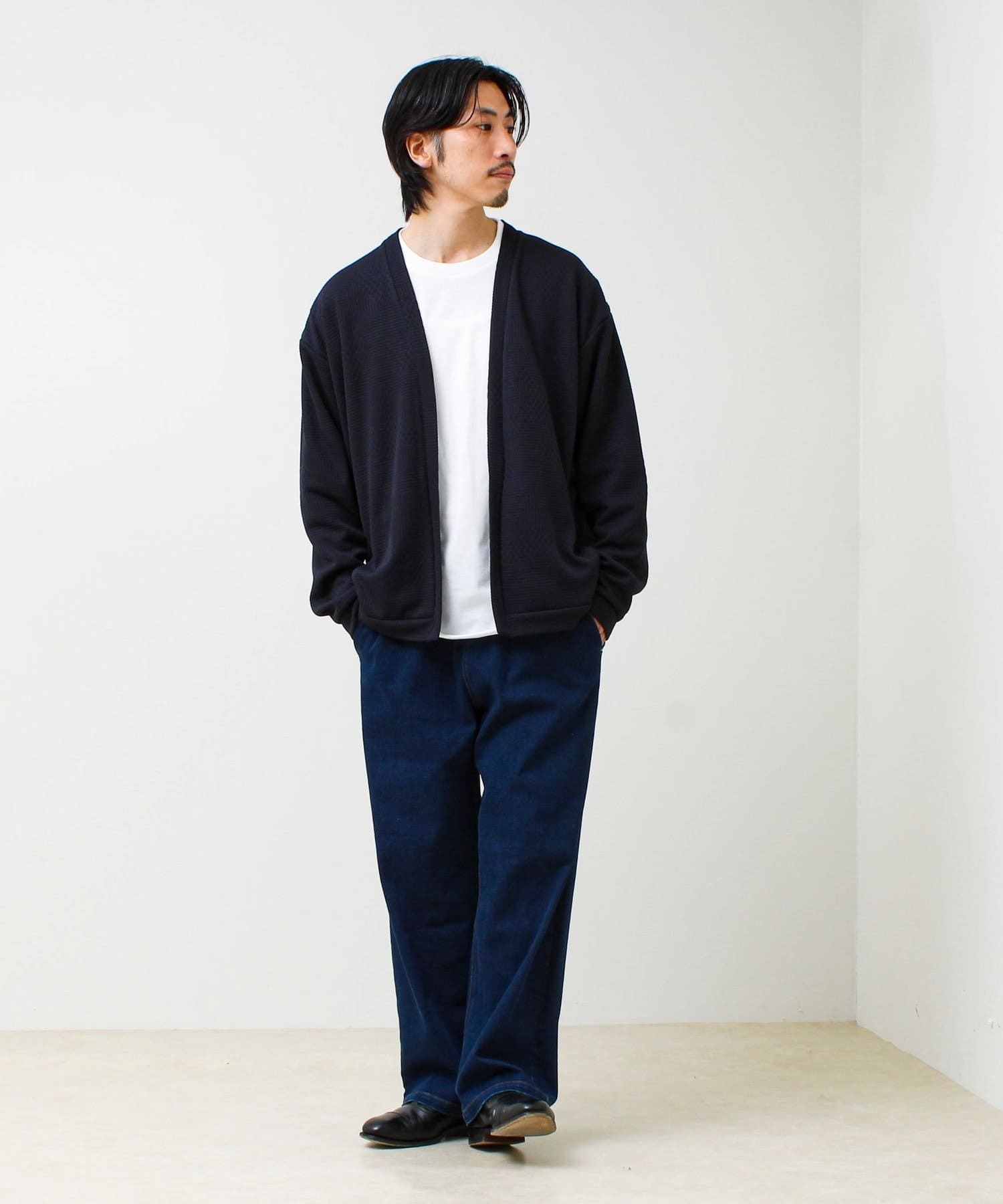 ロンTとカーデの2点セット】ランダムジャガード アンサンブル