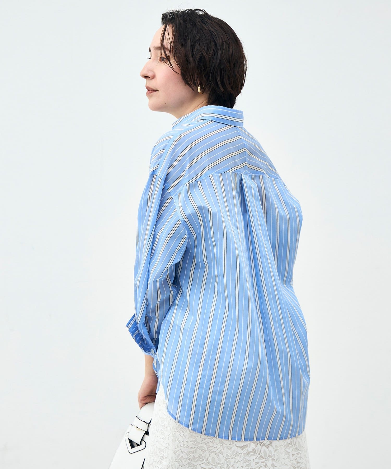 NOLLEY'S(ノーリーズ) ウォッシャブルMARSALAシアーストライプ3WAYシャツ