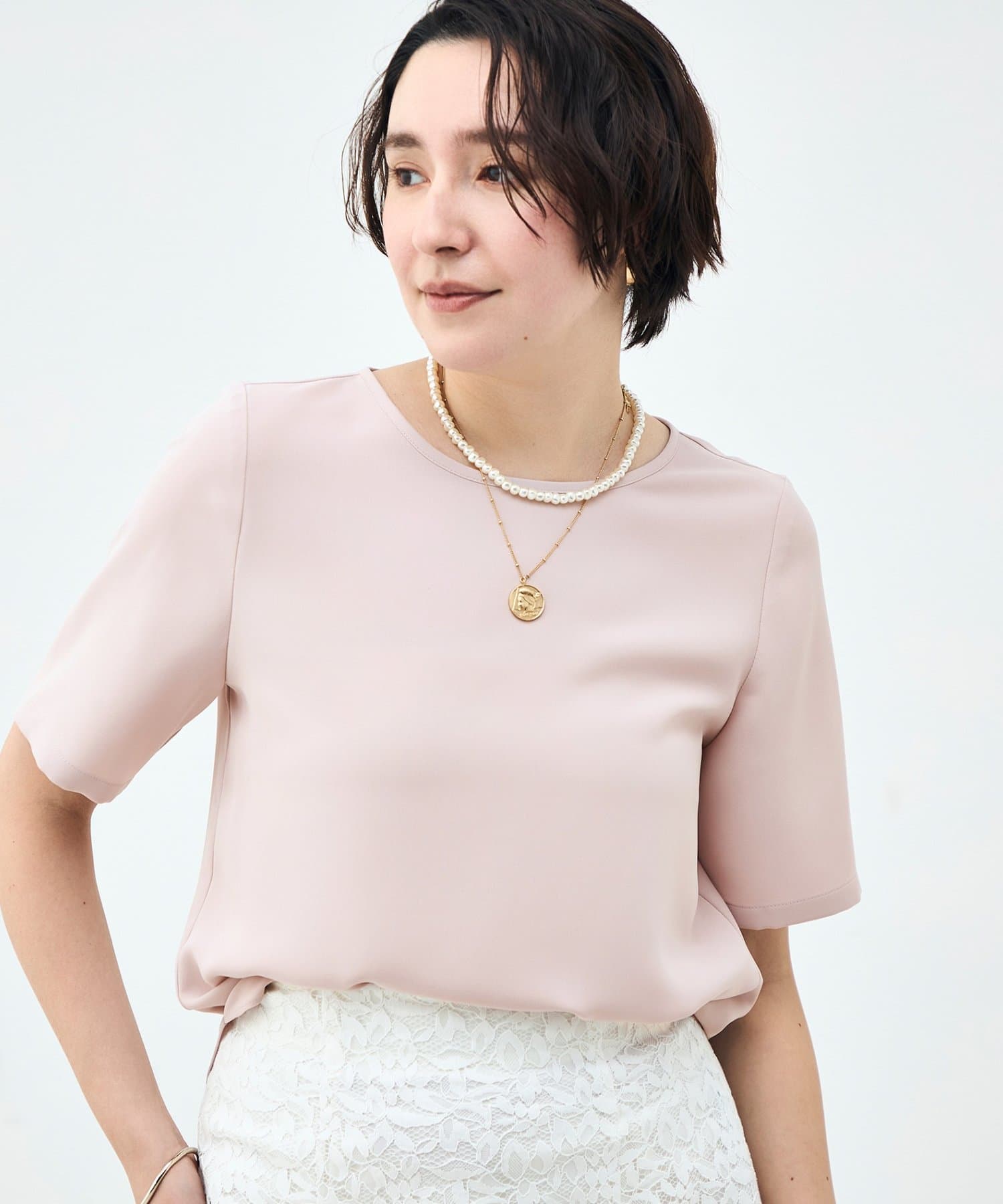 NOLLEY'S(ノーリーズ) ウォッシャブルダブルクロスＴブラウス