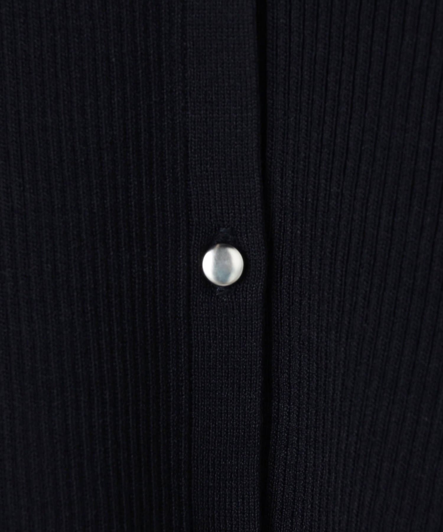 NOLLEY'S(ノーリーズ) 《手洗い可能》リブフレアスキッパーポロ襟カーディガン