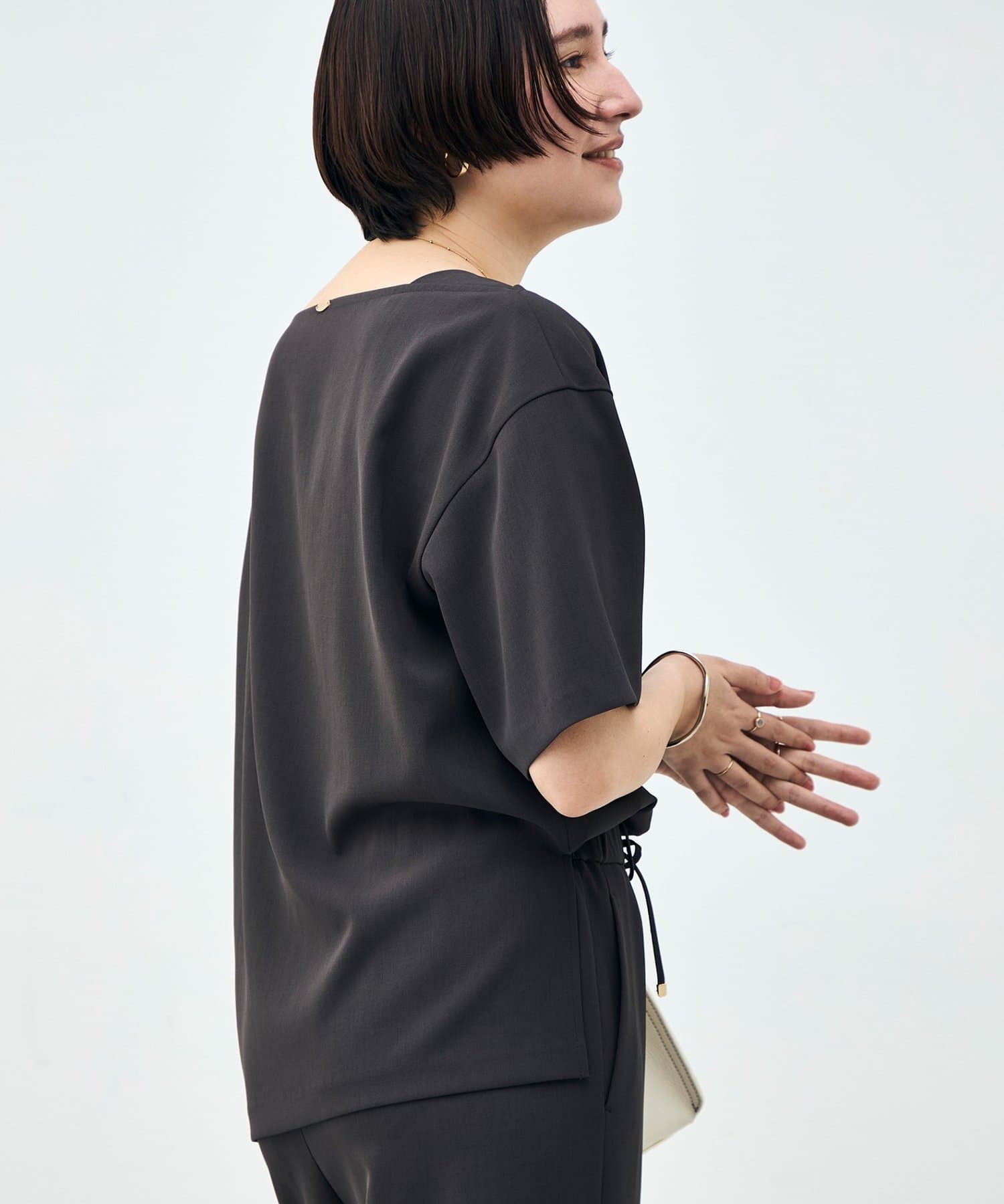 NOLLEY'S(ノーリーズ) 《セットアップ対応》ウォッシャブルイージーツイルTブラウス