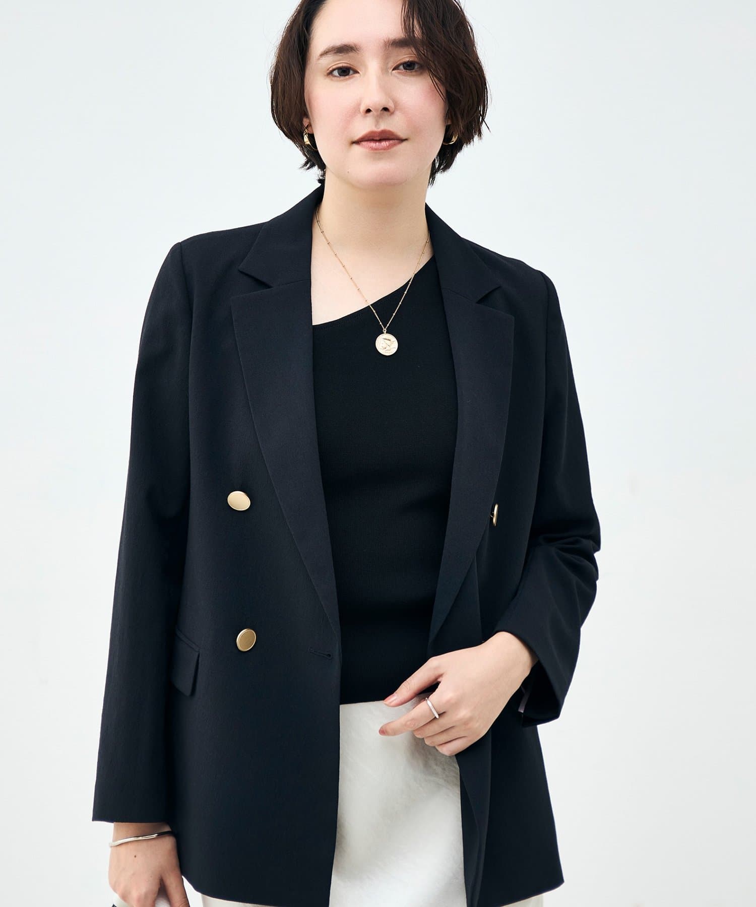 NOLLEY'S(ノーリーズ) ウォッシャブル麻調スラブWジャケット