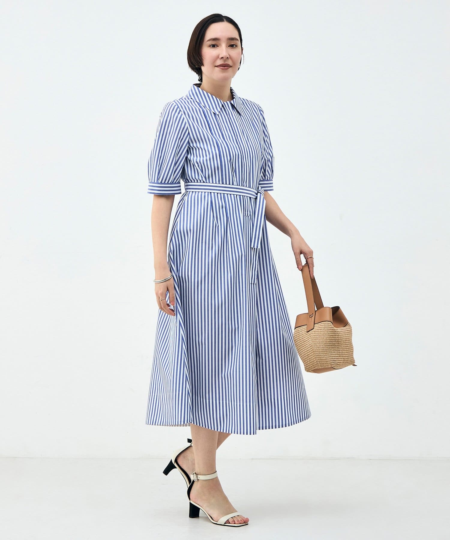 NOLLEY'S(ノーリーズ) ウォッシャブルAラインタックワンピース