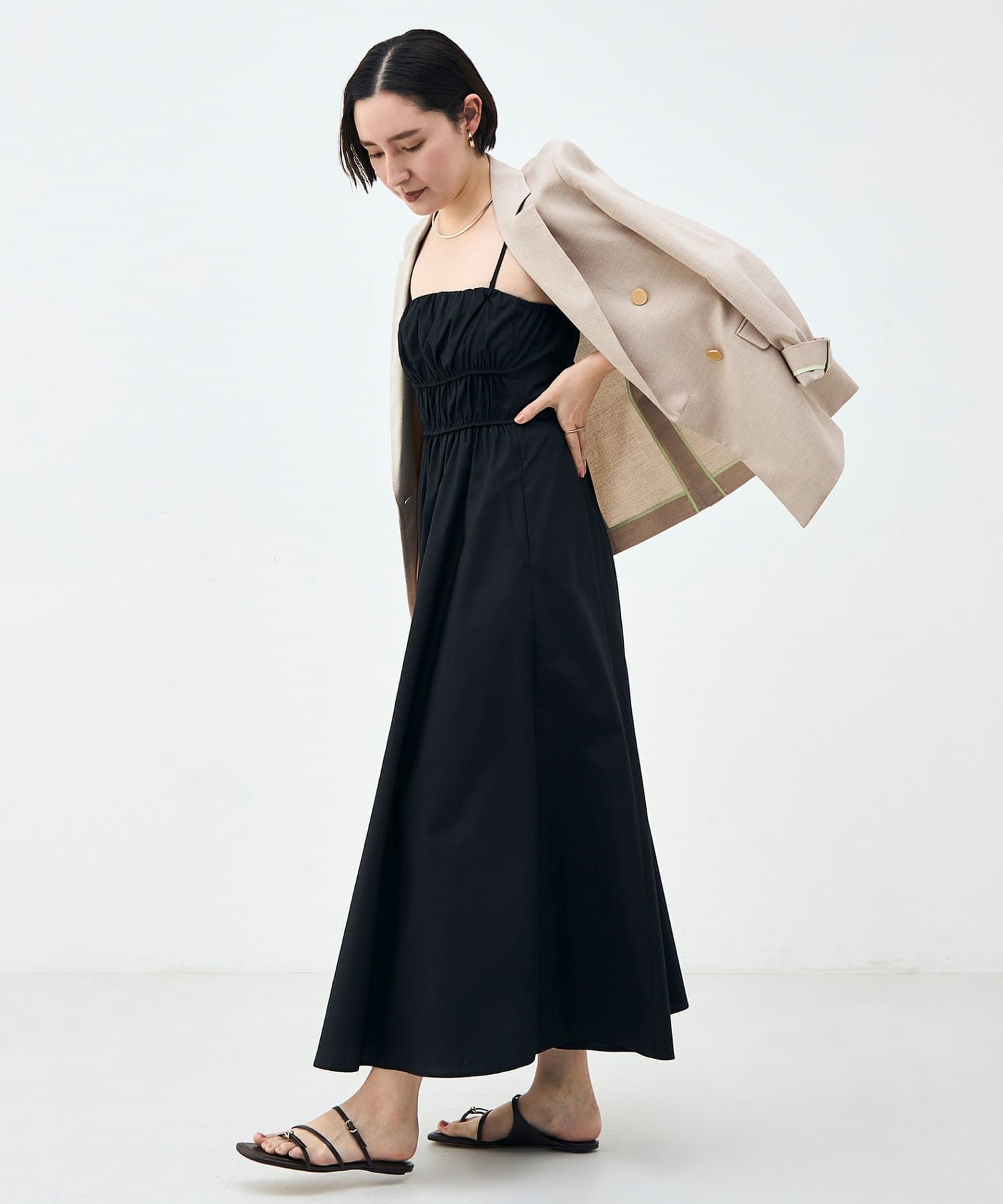 NOLLEY'S(ノーリーズ) ウォッシャブル2WAYギャザーキャミワンピース