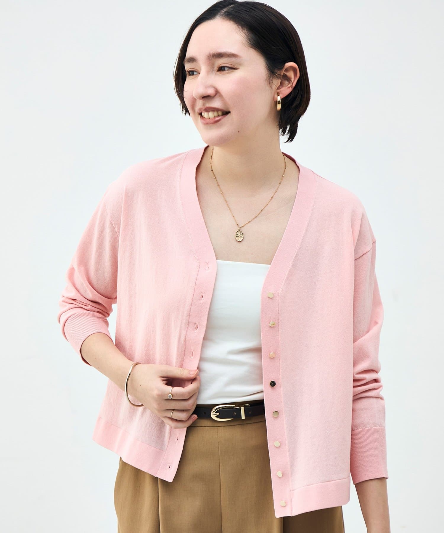 NOLLEY'S(ノーリーズ) 【一部WEB限定カラー】《手洗い可能》エアリータッチゆったりVネックカーディガン