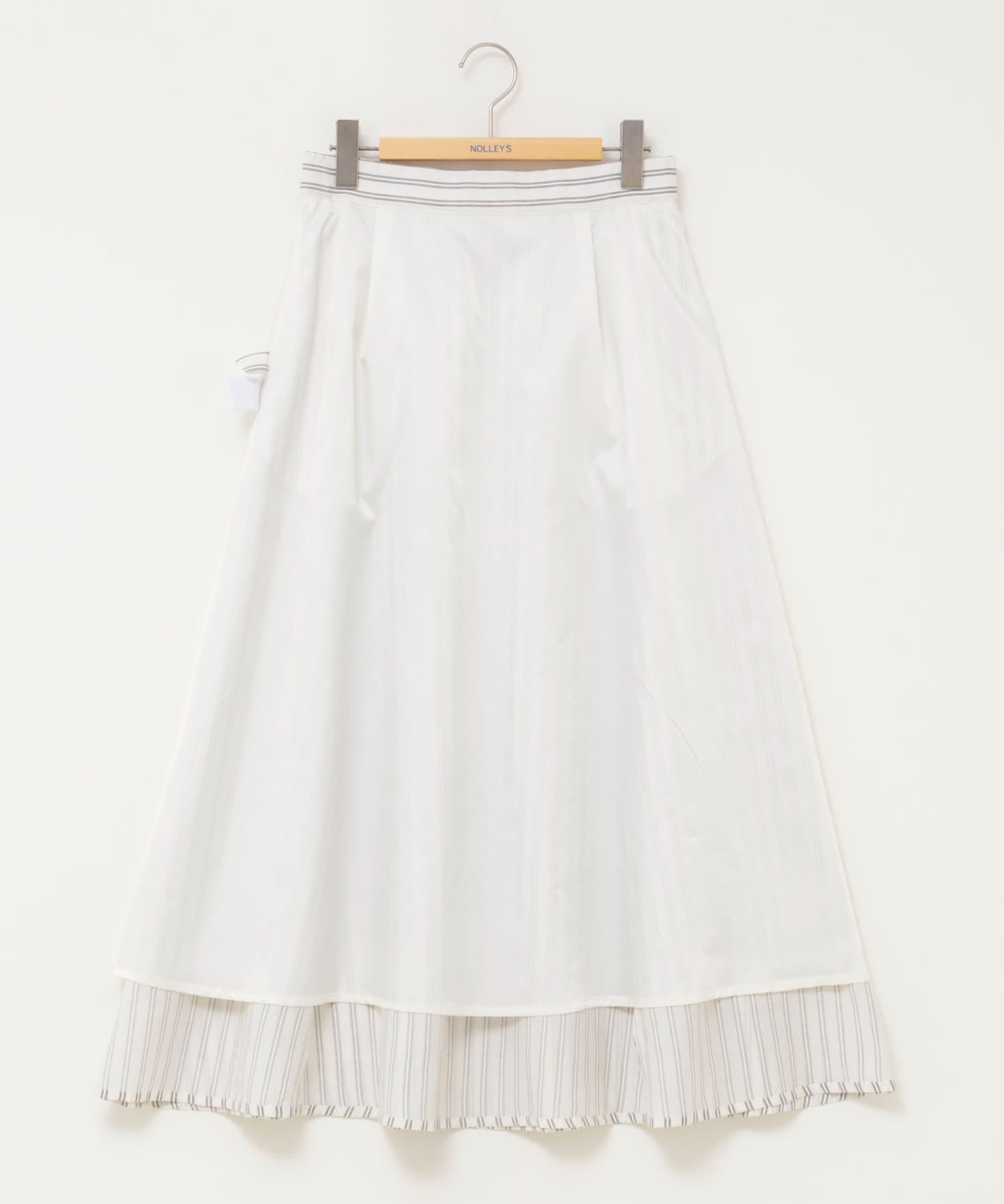 NOLLEY'S(ノーリーズ) 《セットアップ対応》ウォッシャブルストライプフレアスカート