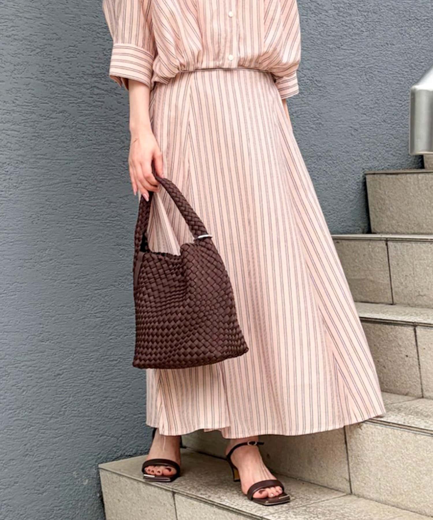 NOLLEY'S(ノーリーズ) 《セットアップ対応》ウォッシャブルストライプフレアスカート