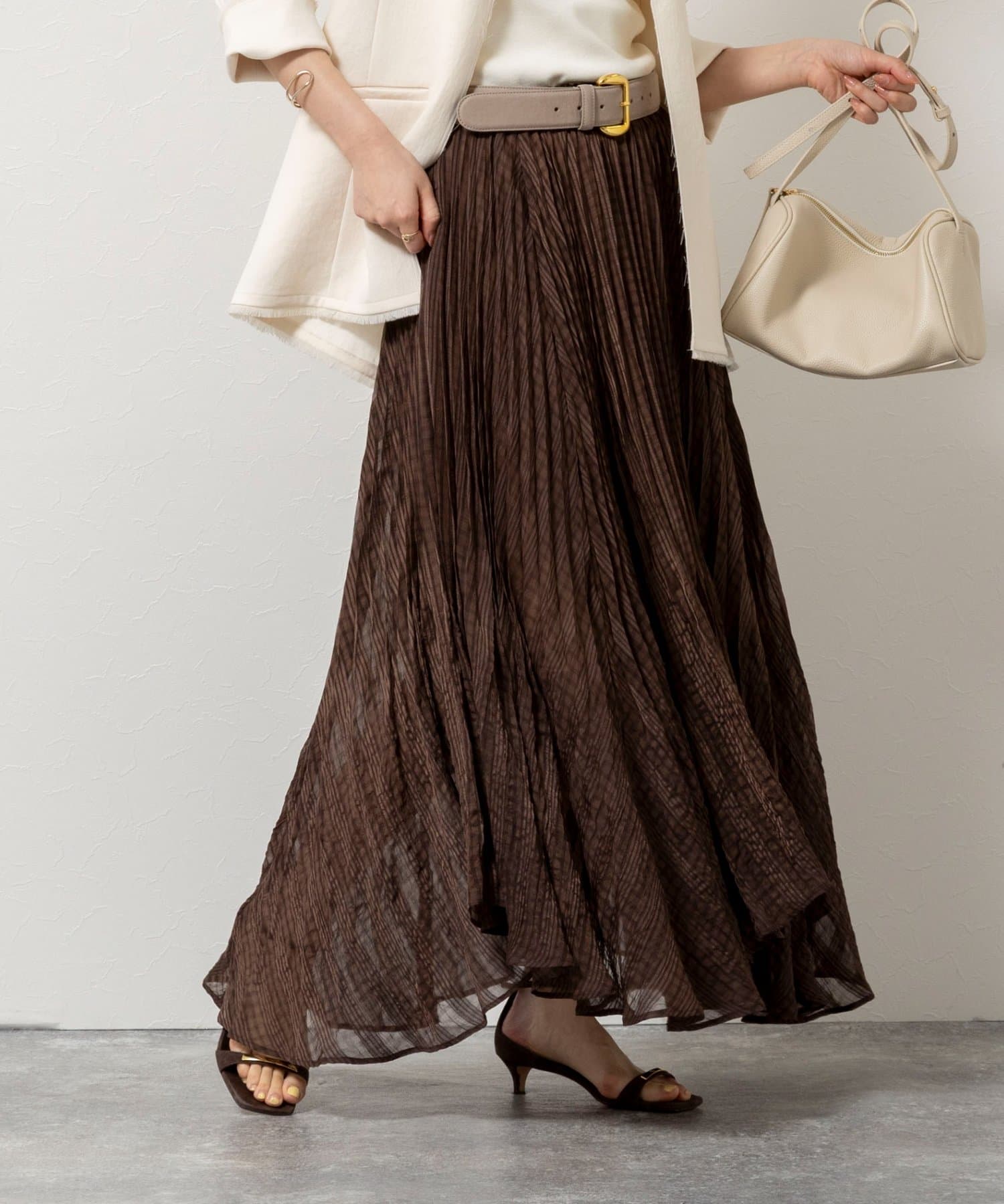 NOLLEY'S(ノーリーズ) 【WEB限定】ウォッシャブルシアーチェックプリーツスカート