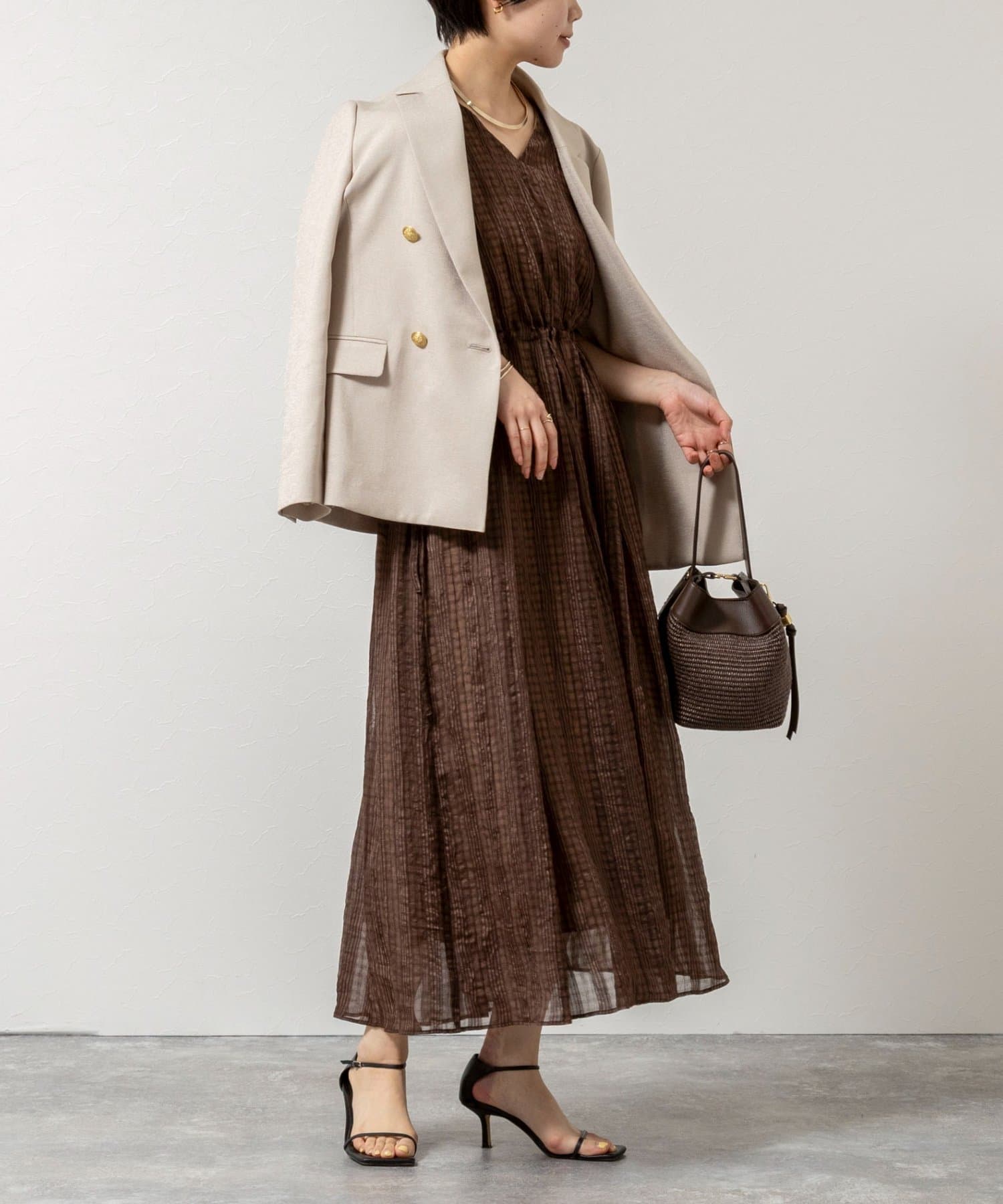 NOLLEY'S(ノーリーズ) 【WEB限定】ウォッシャブルシアーチェックワンピース