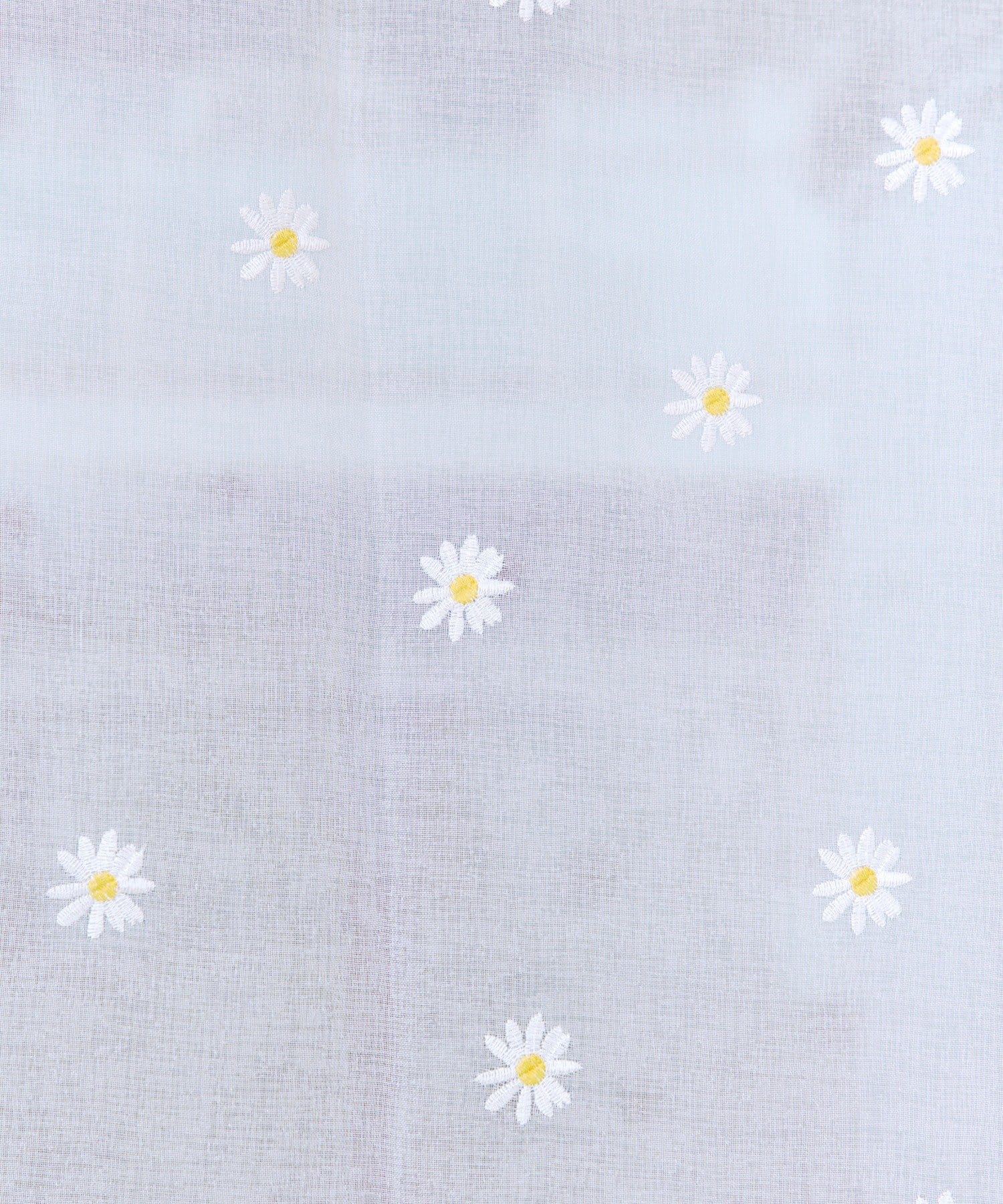 salut!(サリュ) 抗菌防臭マーガレット刺繍ロングカフェカーテン：75×100cm