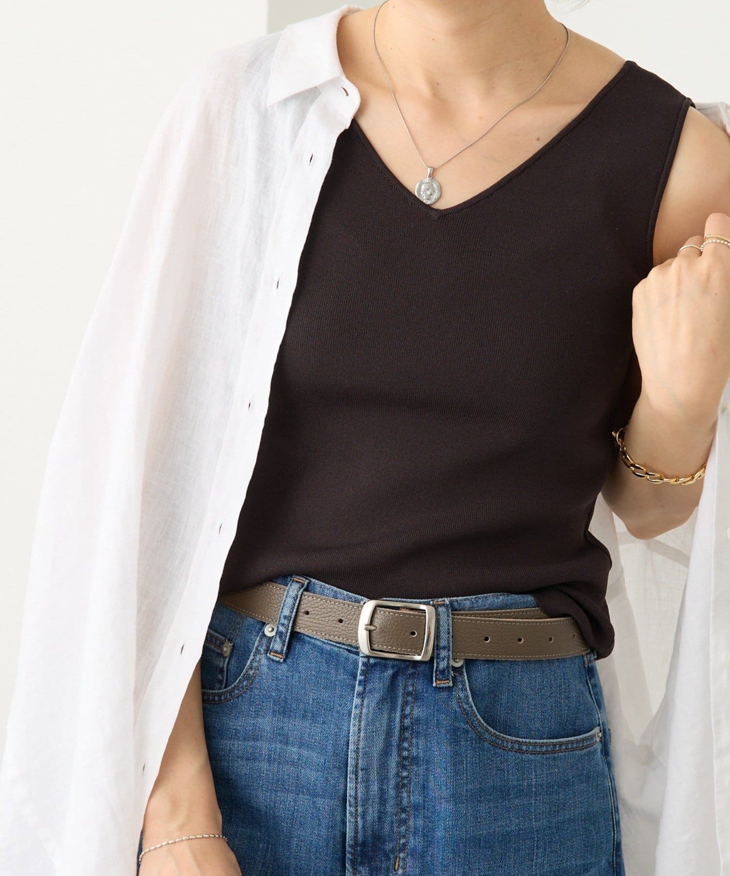 RIVE DROITE(リヴドロワ) 予約【接触冷感機能付き】クールタッチ2wayニットタンクトップ