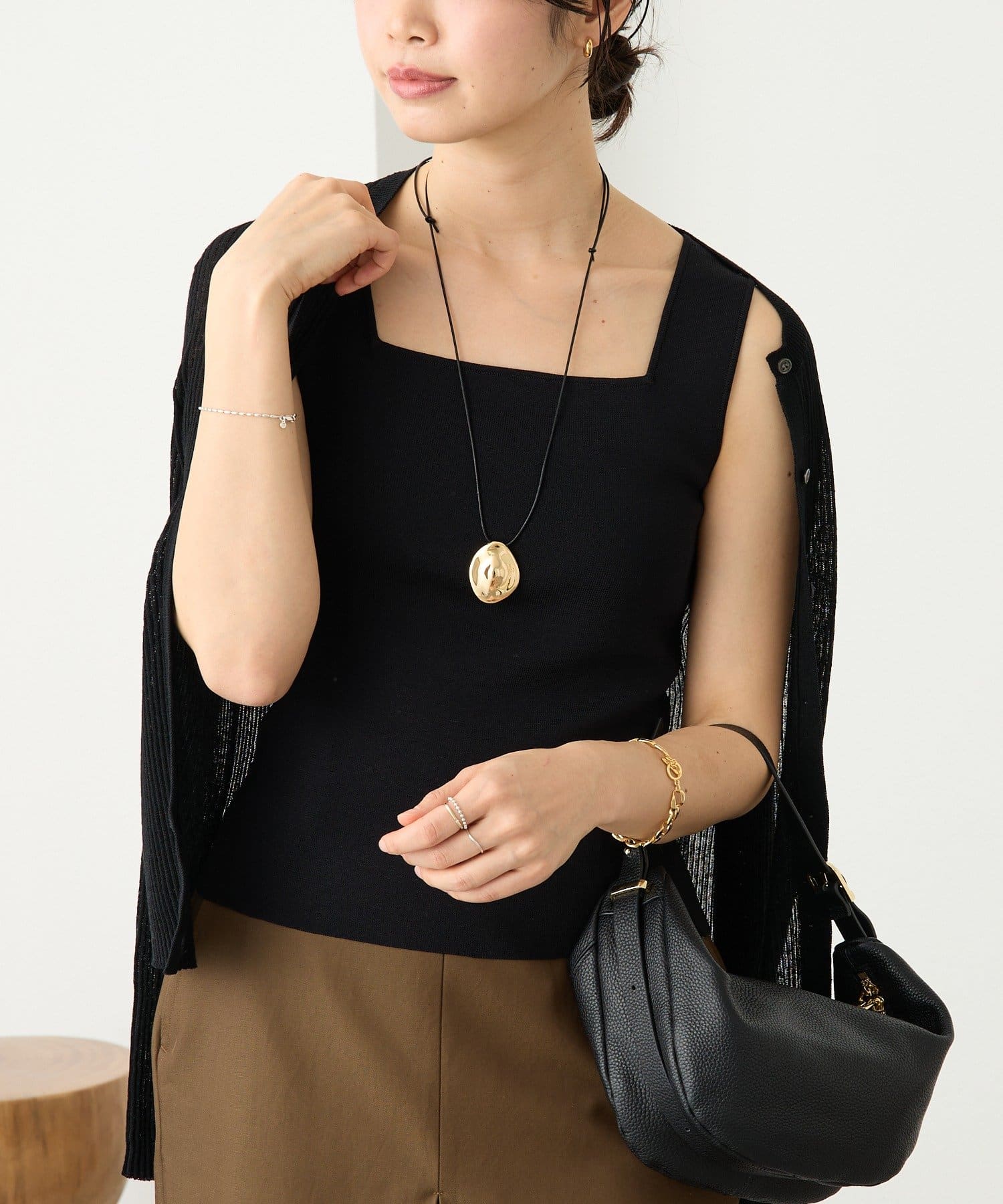 RIVE DROITE(リヴドロワ) 予約【接触冷感機能付き】クールタッチ2wayニットタンクトップ