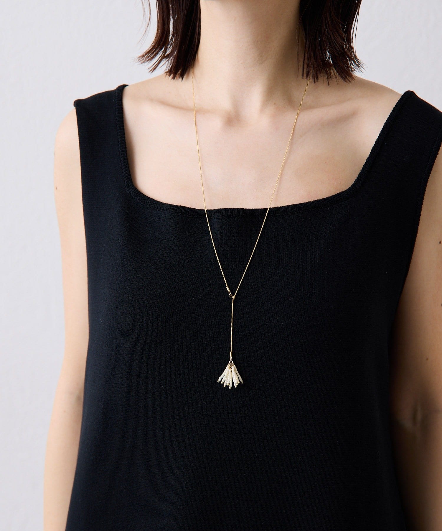 COLLAGE GALLARDAGALANTE(コラージュ ガリャルダガランテ) 【PAPILLONNER/パピヨネ】ビーズフリンジYネックレス