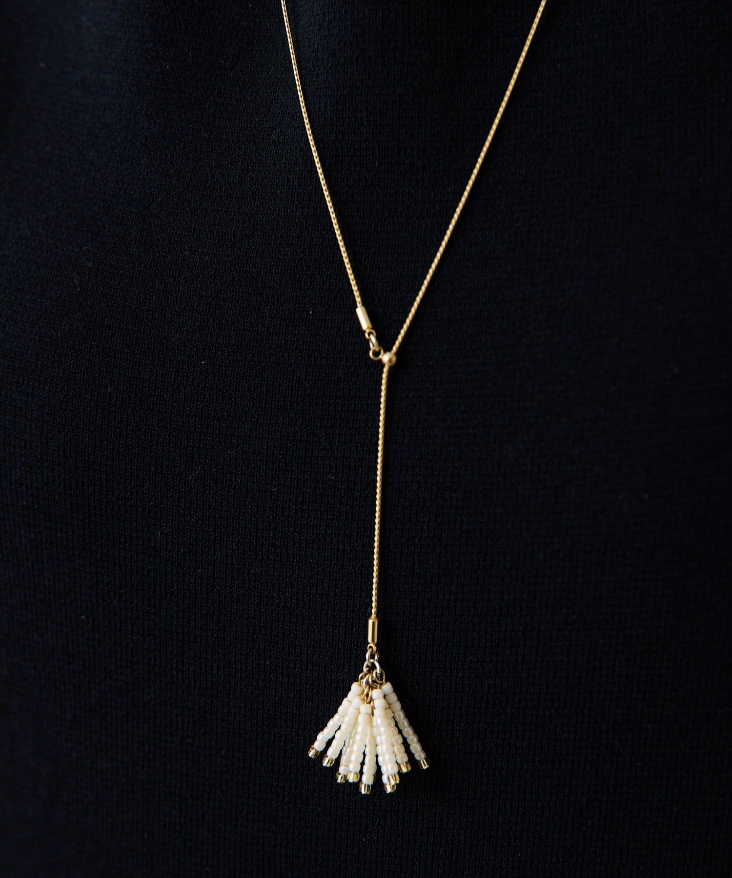 COLLAGE GALLARDAGALANTE(コラージュ ガリャルダガランテ) 【PAPILLONNER/パピヨネ】ビーズフリンジYネックレス