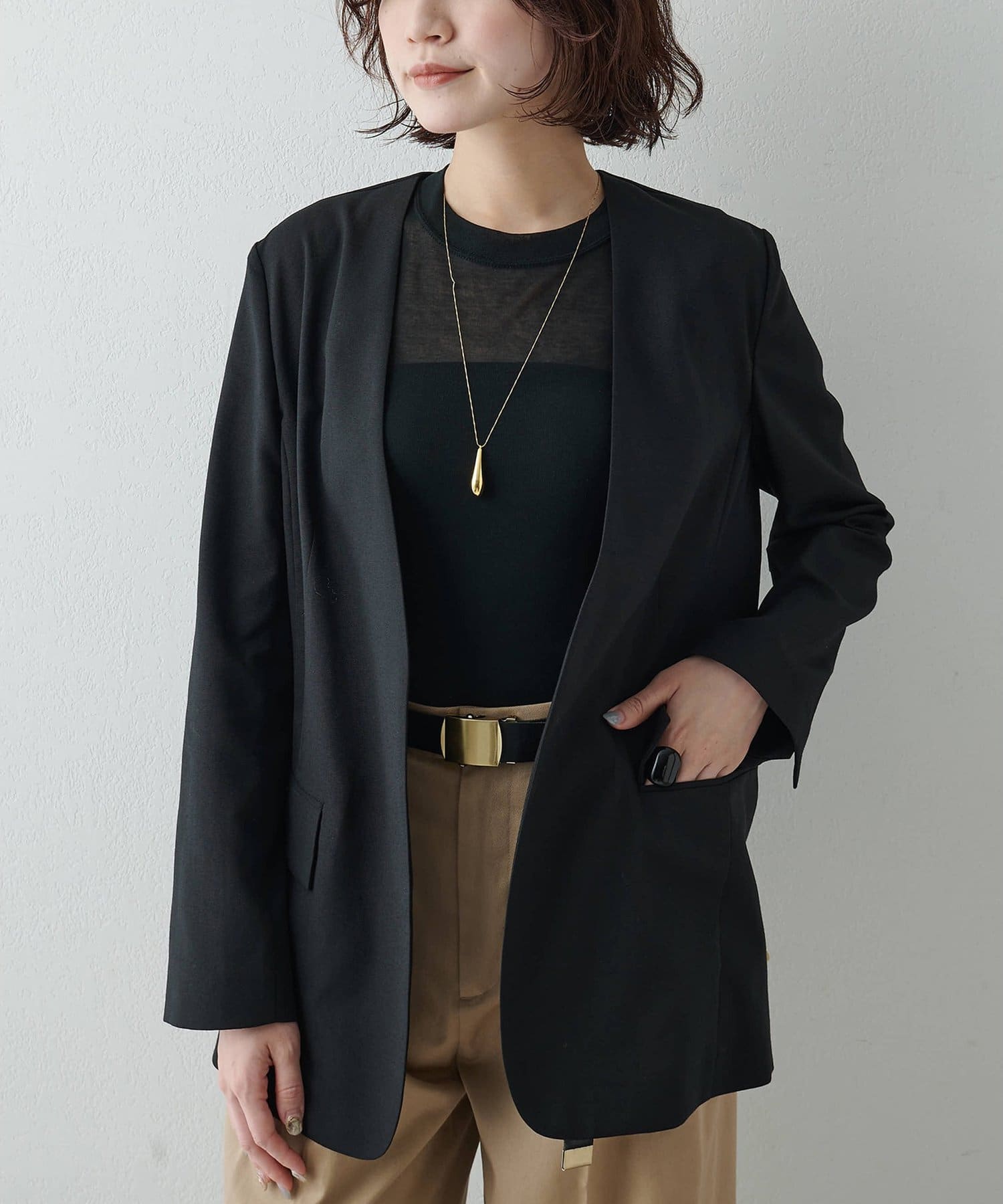 Whim Gazette(ウィム ガゼット) シアーノーカラージャケット