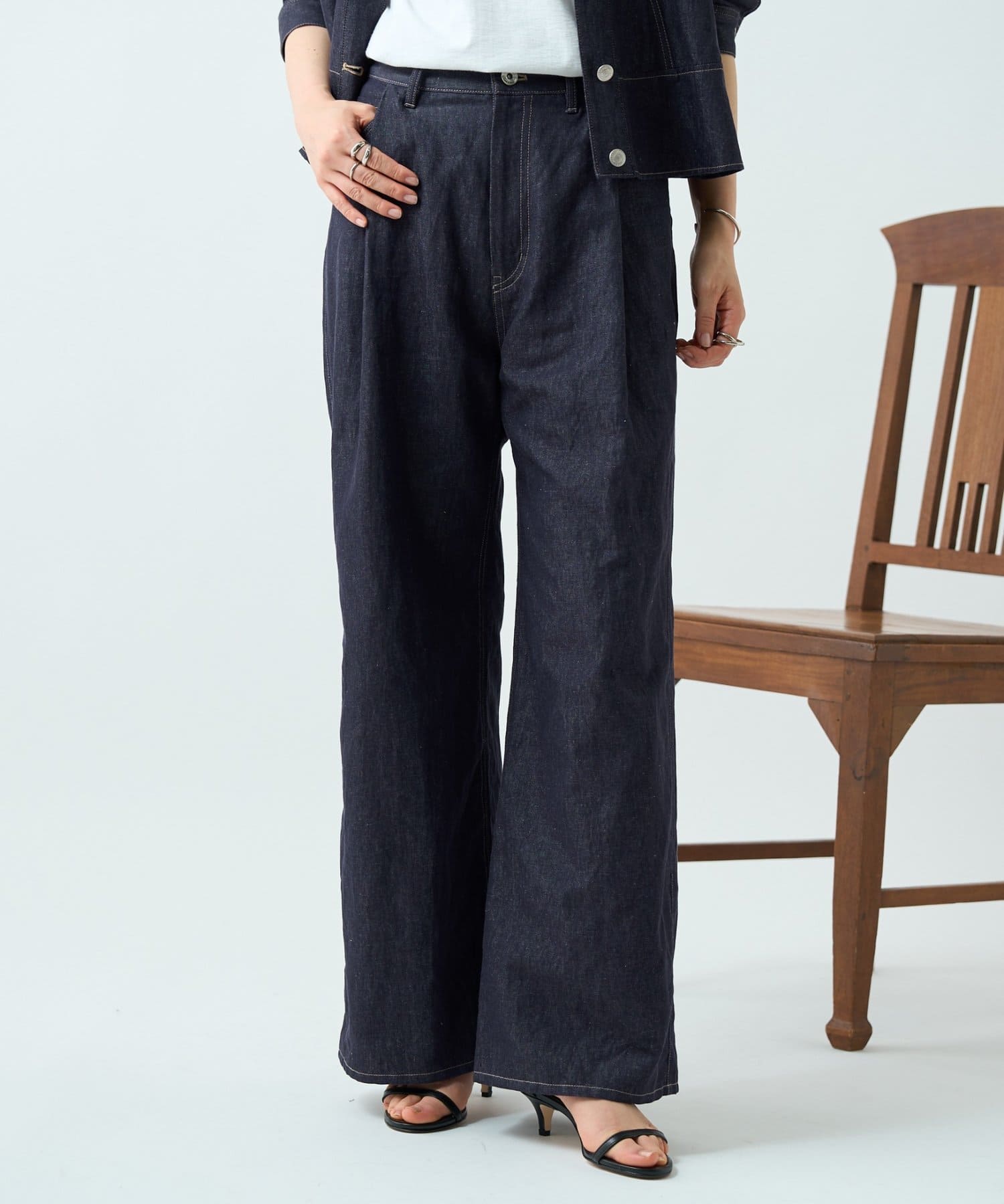 BEARDSLEY(ビアズリー) リネン混デニムパンツ