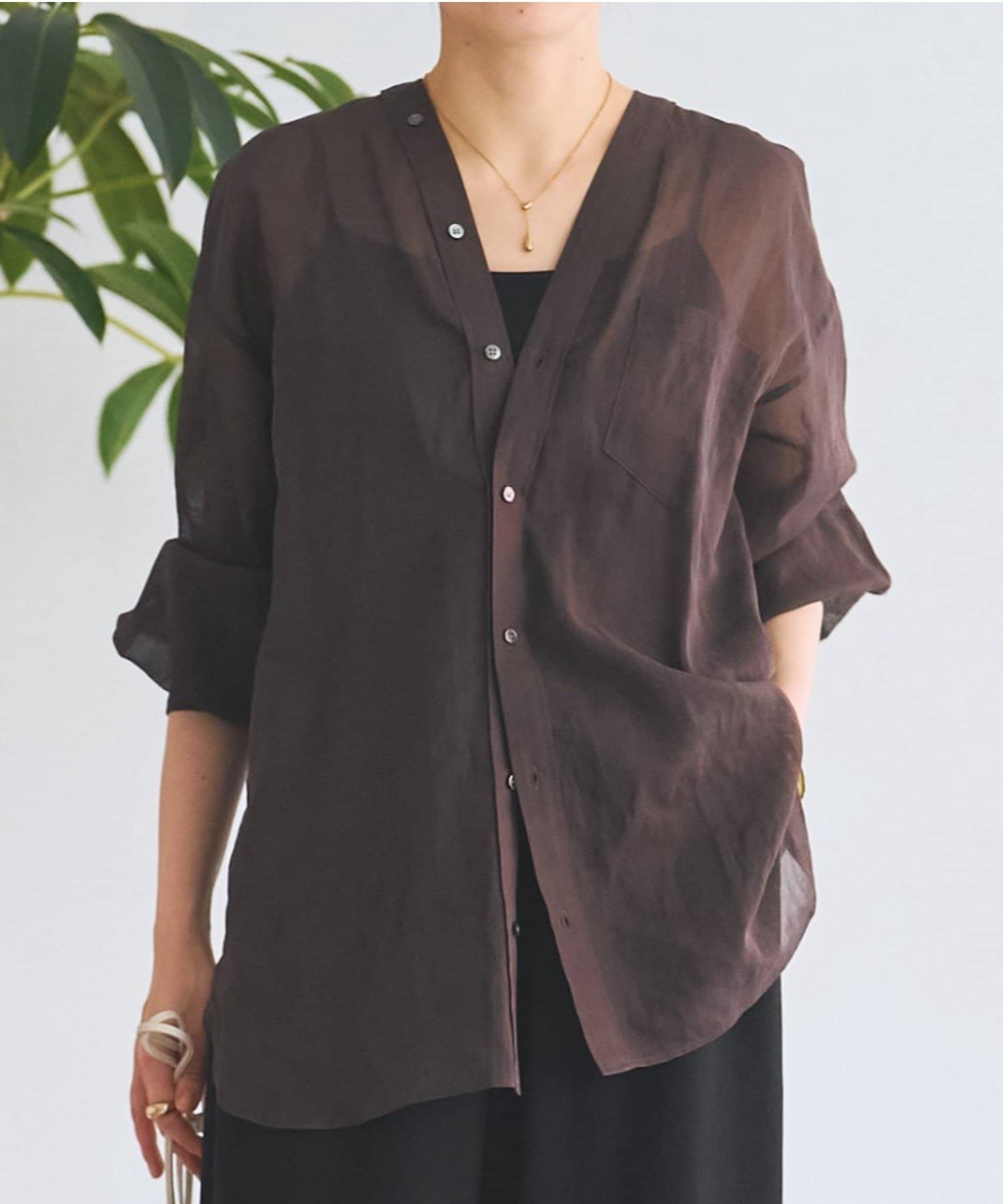 BEARDSLEY(ビアズリー) アキハストライプカラーレスシャツ