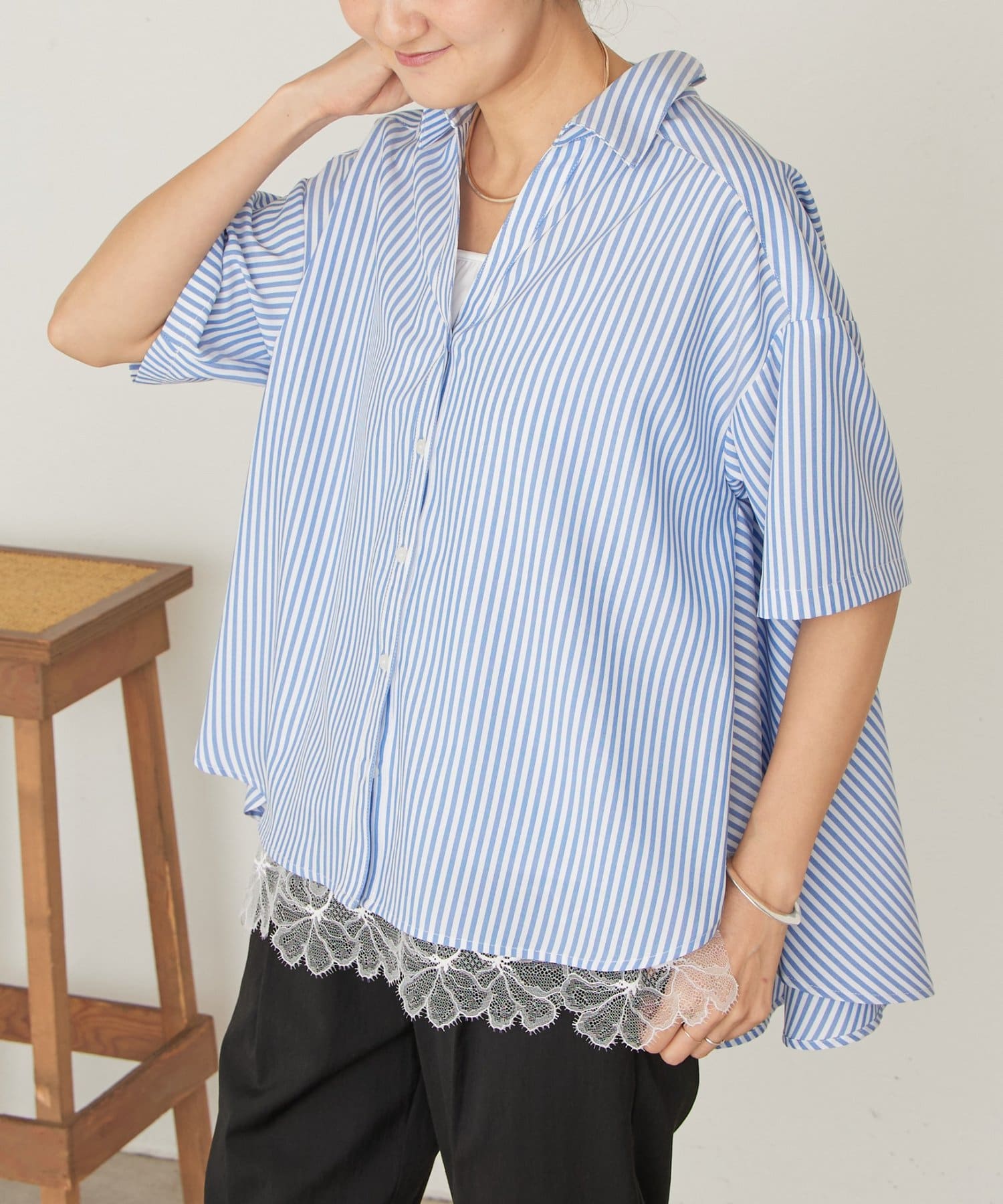 BEARDSLEY(ビアズリー) 《4/2(木)18：00予約開始》フレアハーフスリーブシャツ