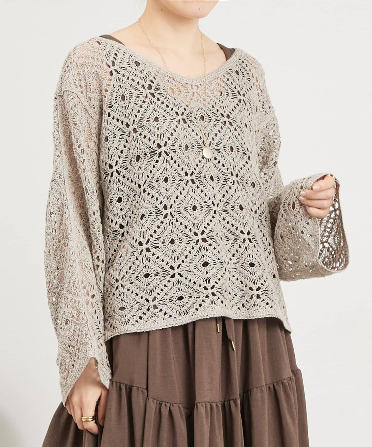 BEARDSLEY(ビアズリー) リネンレース編みニット