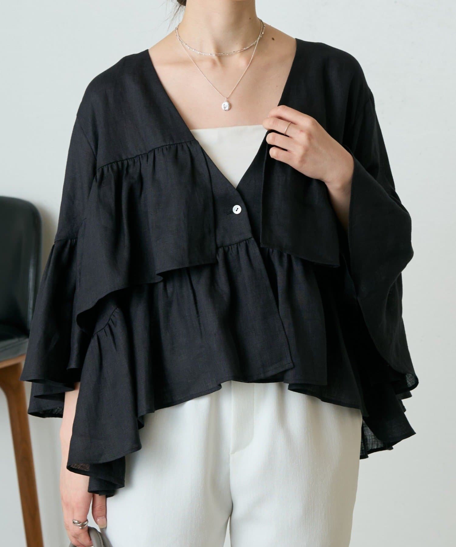 BEARDSLEY(ビアズリー) 《3/21(土)12：00予約開始》リネンフリル羽織