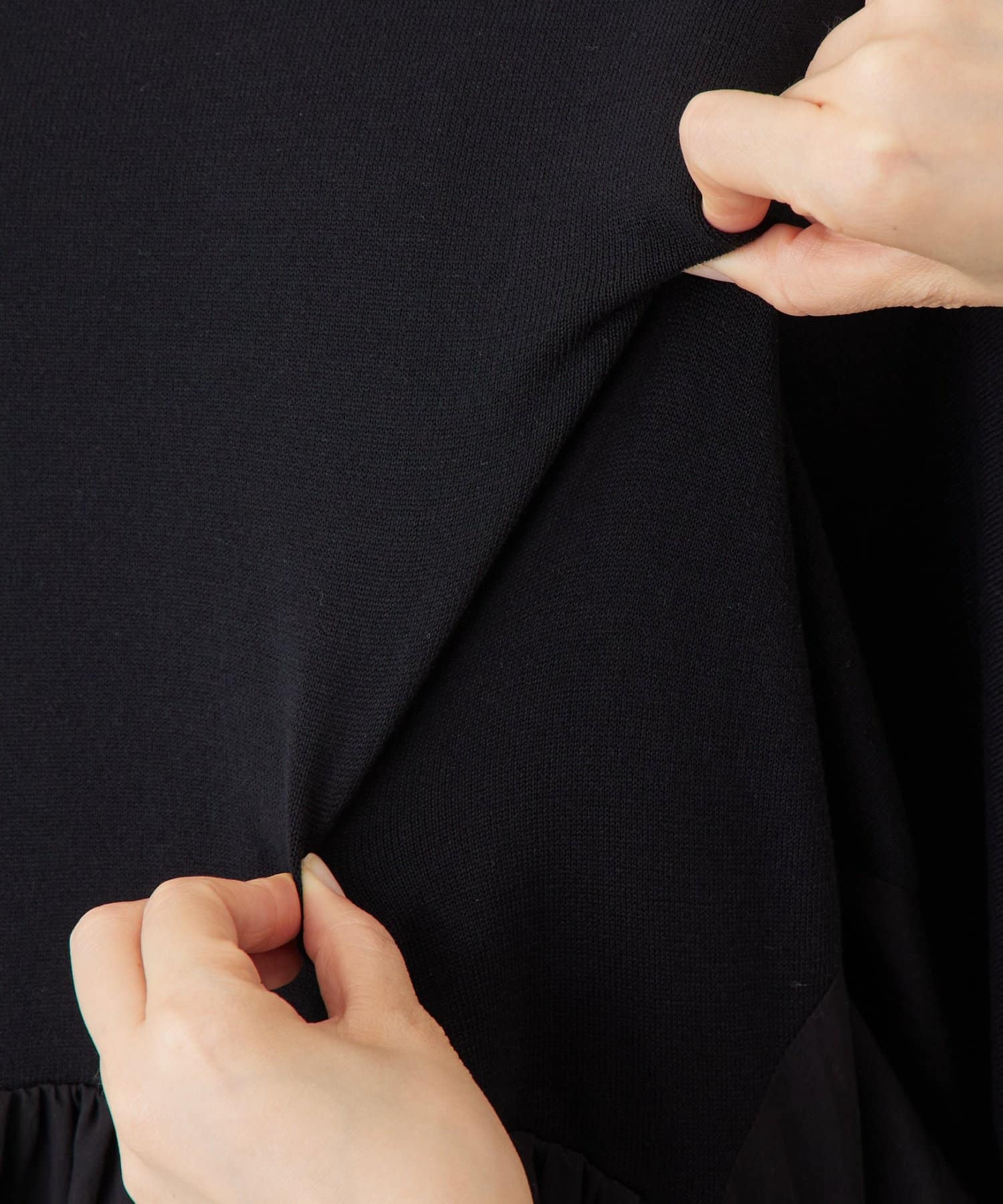 BEARDSLEY(ビアズリー) ニットコンビギャザーワンピ