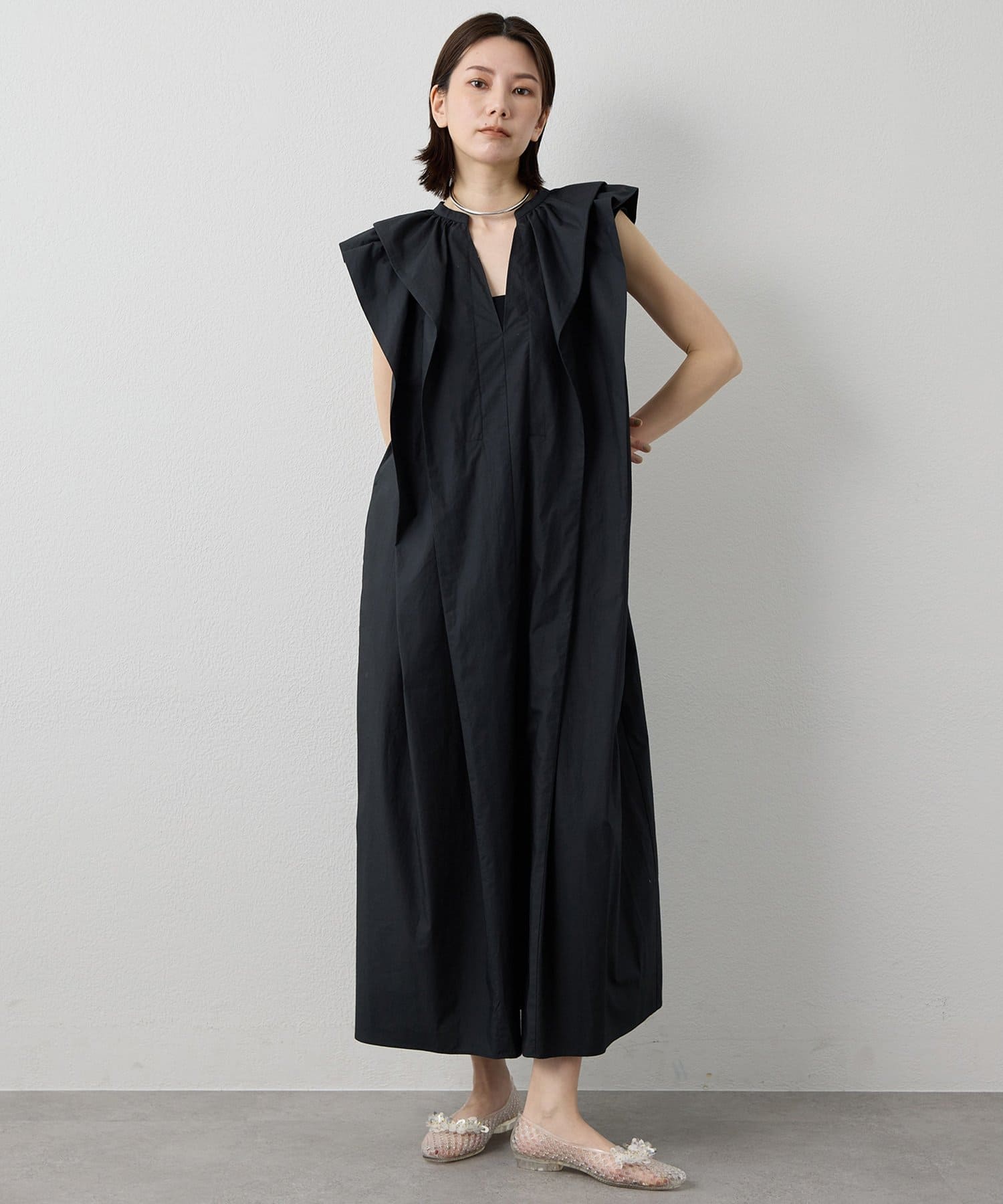 Whim Gazette(ウィム ガゼット) 【Drawing Numbers】タイプライターダブルフリルワンピース