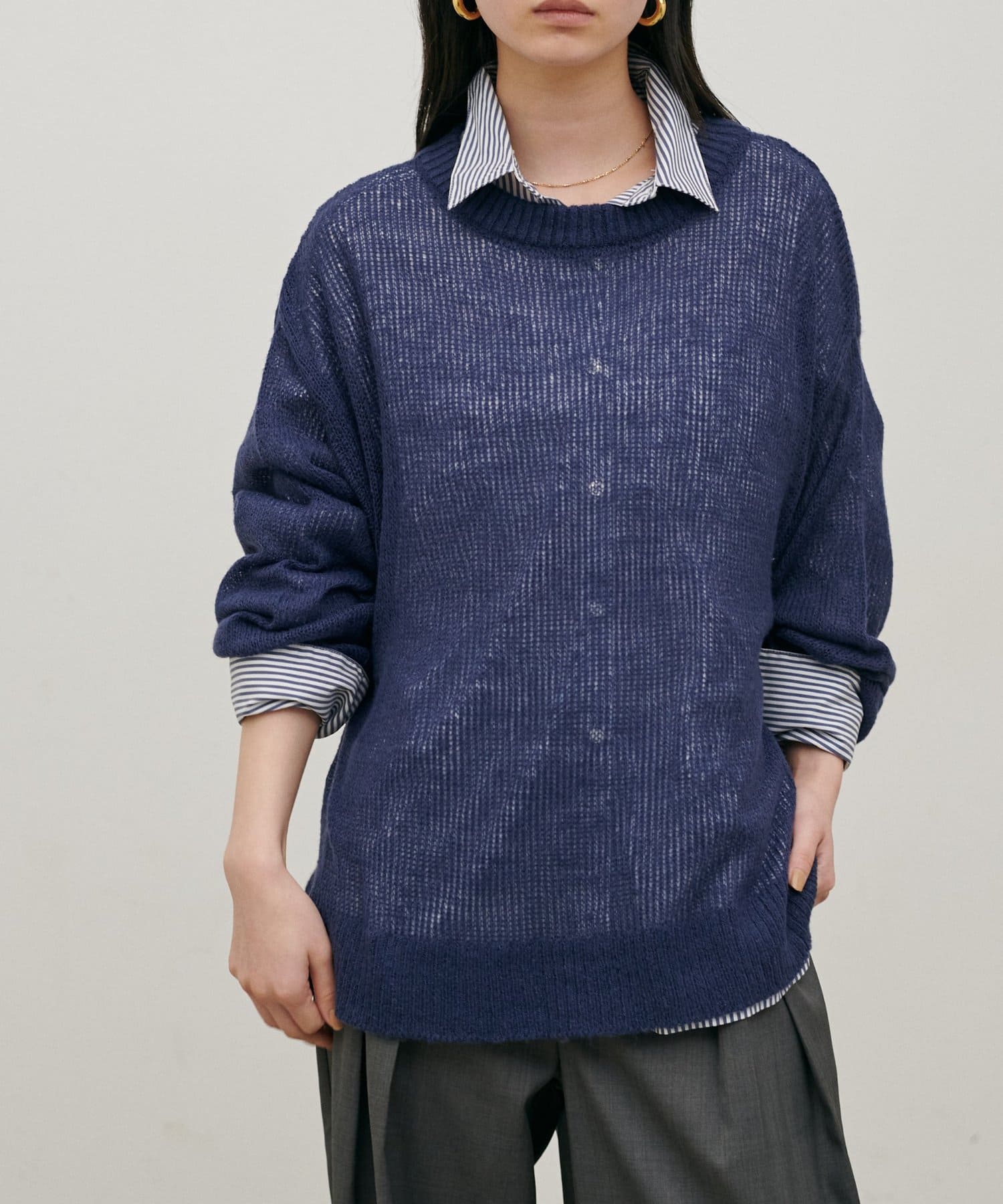 LARUTA(ラルータ) モヘア透かし編みプルオーバー