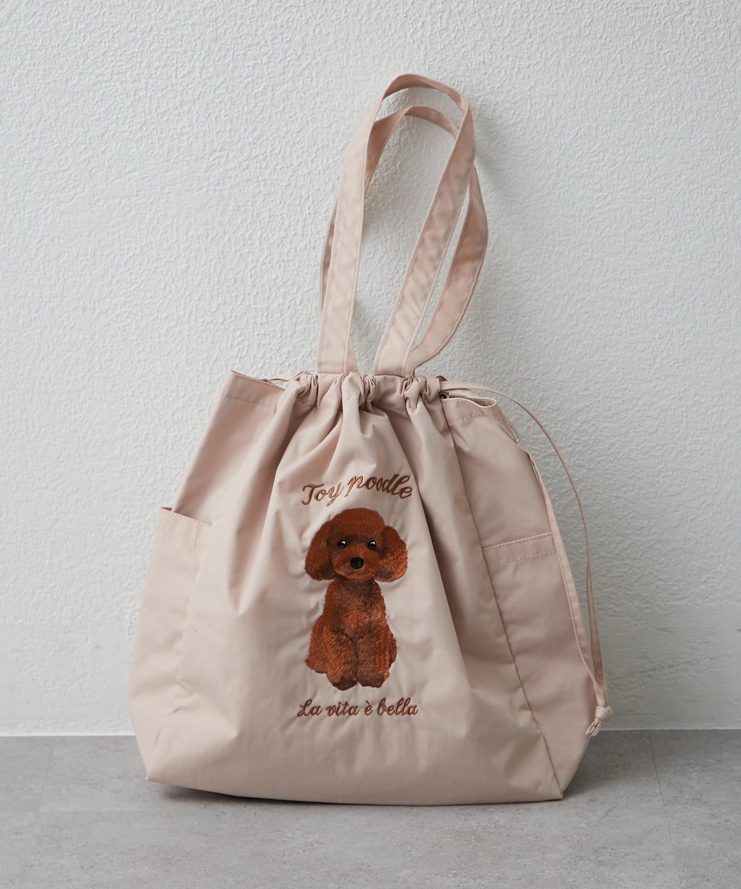 Remind me and forever(リマインドミーアンドフォーエバー) 【お散歩にもぴったり♪】アニマル刺繍巾着トートバッグ