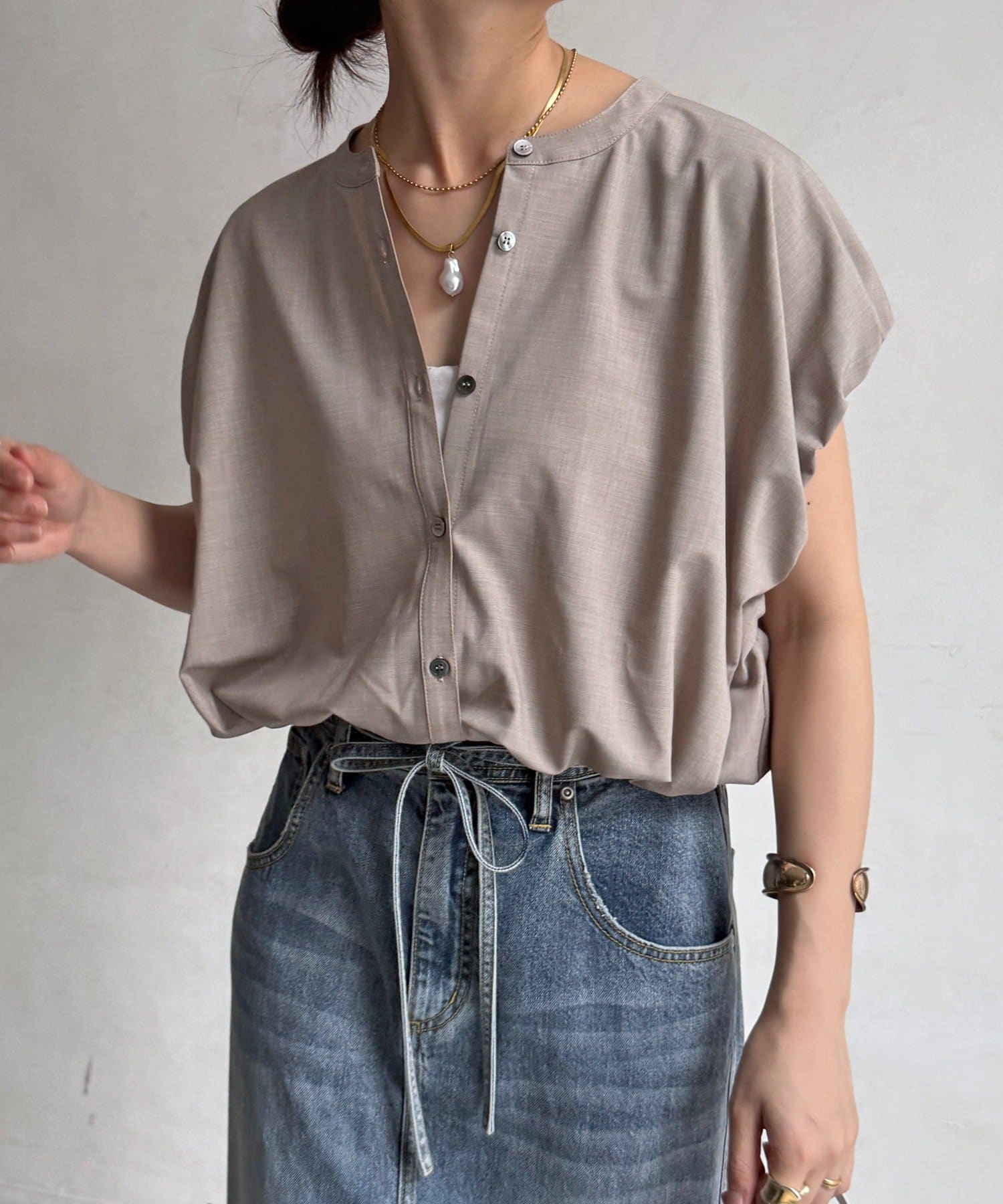 DOUDOU(ドゥドゥ) 2WAYフレンチシャツ