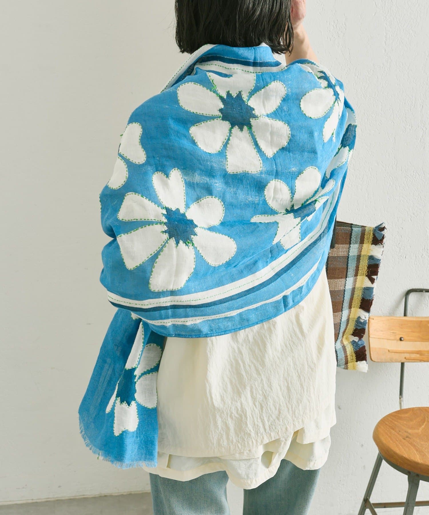 ear PAPILLONNER(イア パピヨネ) 【JAITUSH】BIG FLOWER STOLE/花柄ストール