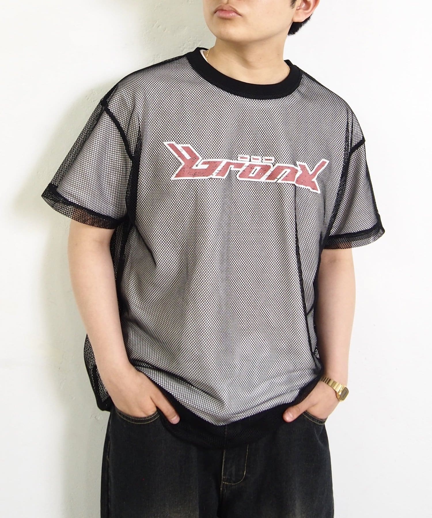 OUTLET(アウトレット) 【WHO'S WHO gallery】BRONXロゴメッシュTEE/UNIS