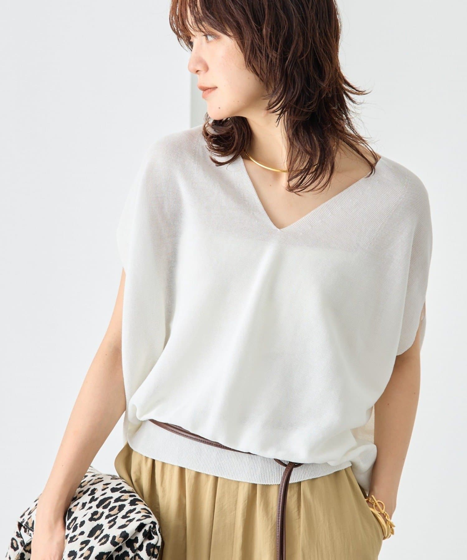 RIVE DROITE(リヴドロワ) 【美シルエット】ライトギマフレンチコクーンニット