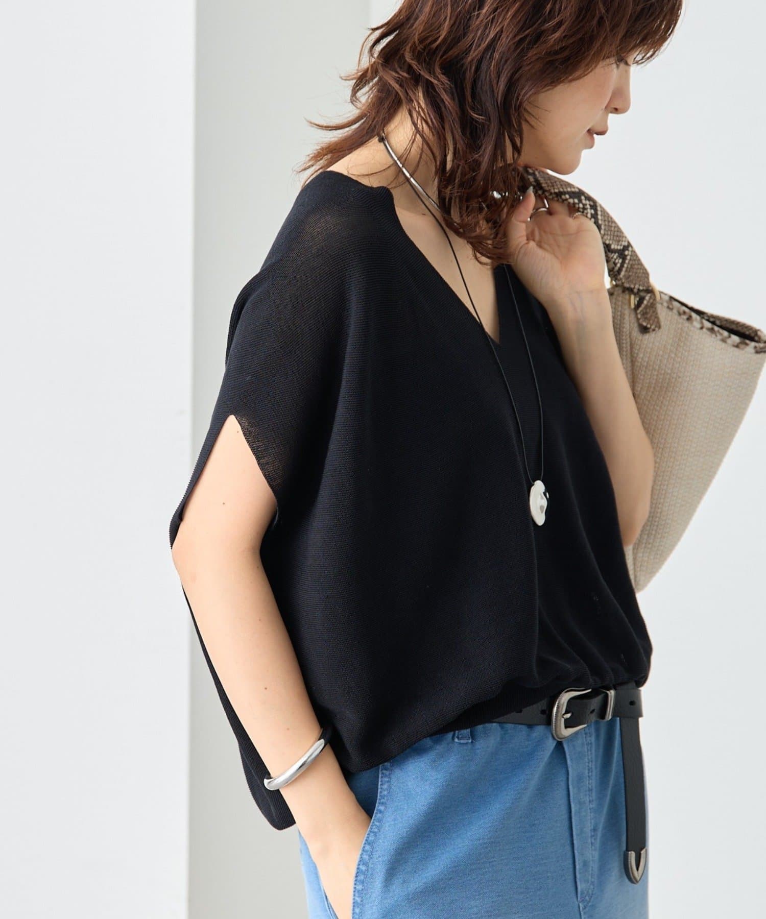 RIVE DROITE(リヴドロワ) 【美シルエット】ライトギマフレンチコクーンニット