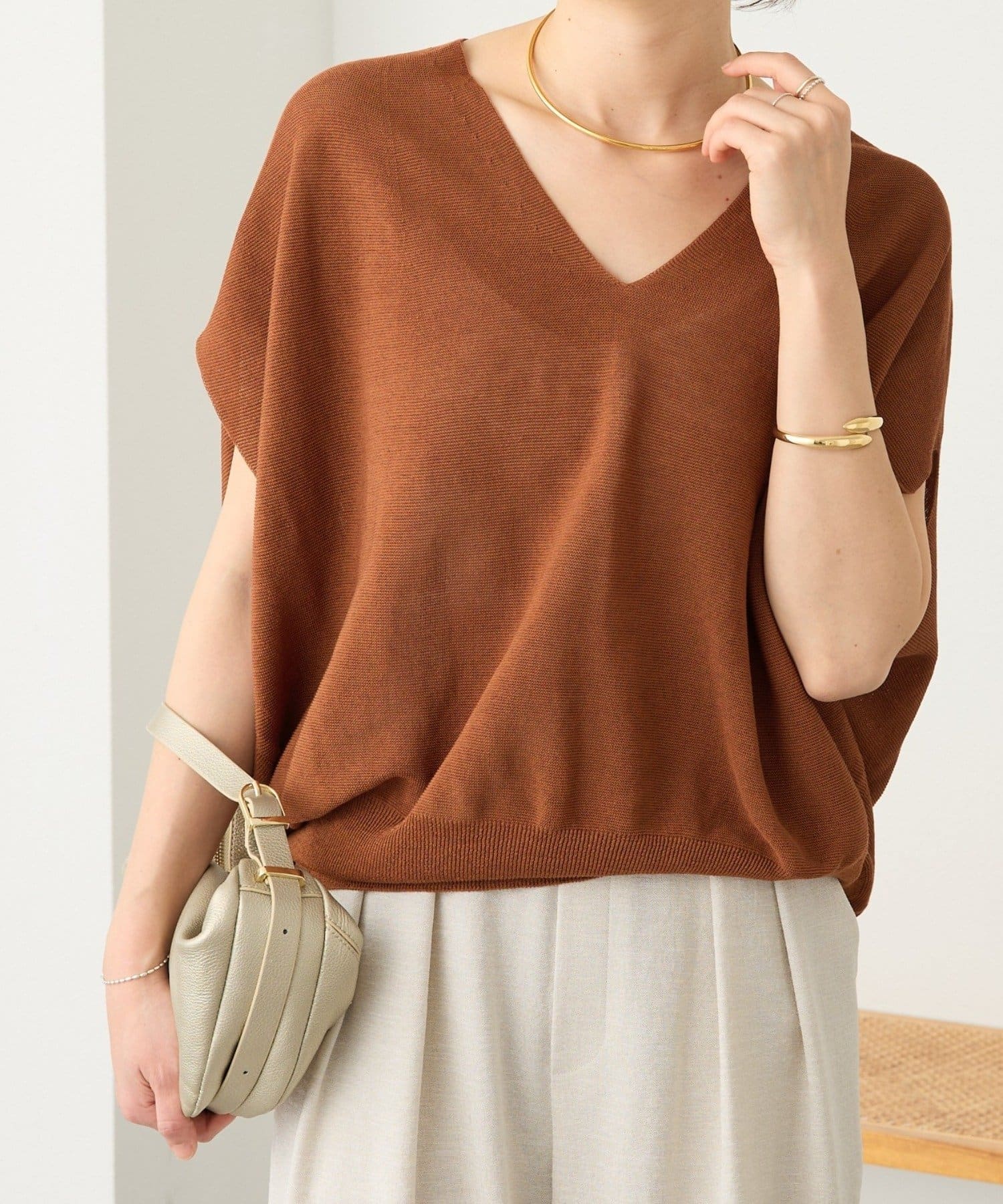 RIVE DROITE(リヴドロワ) 【美シルエット】ライトギマフレンチコクーンニット