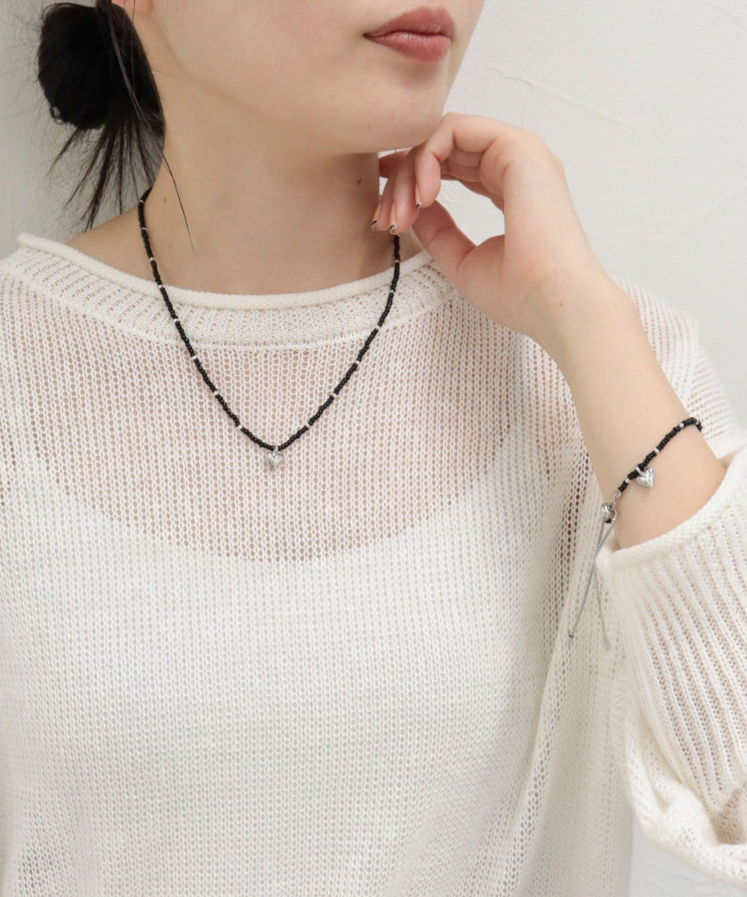 FREDY & GLOSTER(フレディ アンド グロスター) ビーズ×ハートトップネックレス