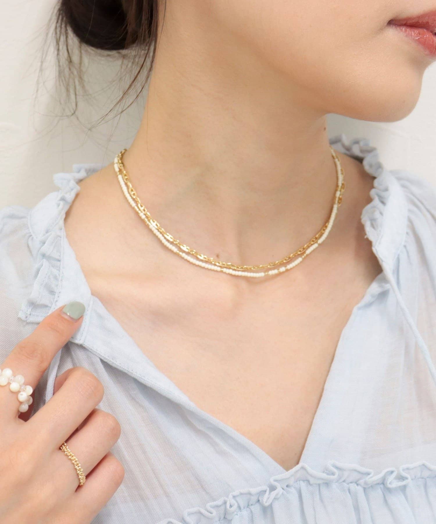 FREDY & GLOSTER(フレディ アンド グロスター) マットビーズアジャスト2セットネックレス