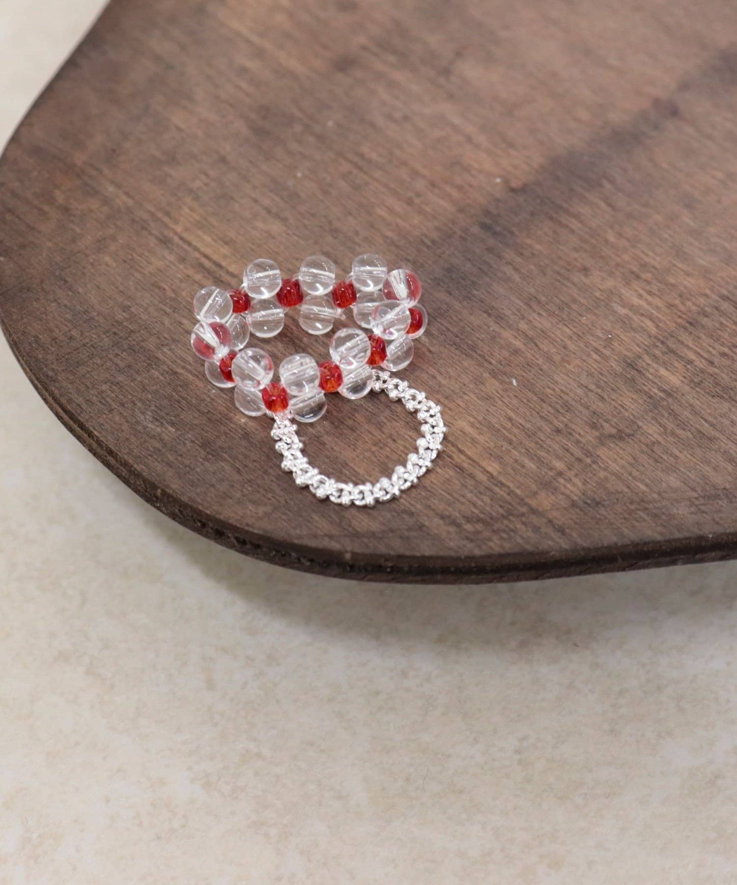 FREDY & GLOSTER(フレディ アンド グロスター) バイカラービーズチェーン2連リング