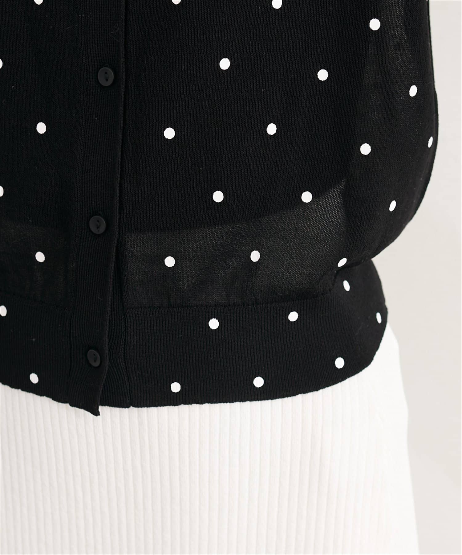natural couture(ナチュラルクチュール) ドットシアーカーディガン