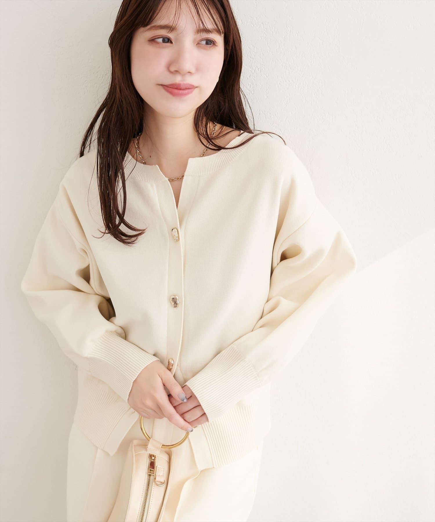 natural couture(ナチュラルクチュール) キーネックポリカーデ