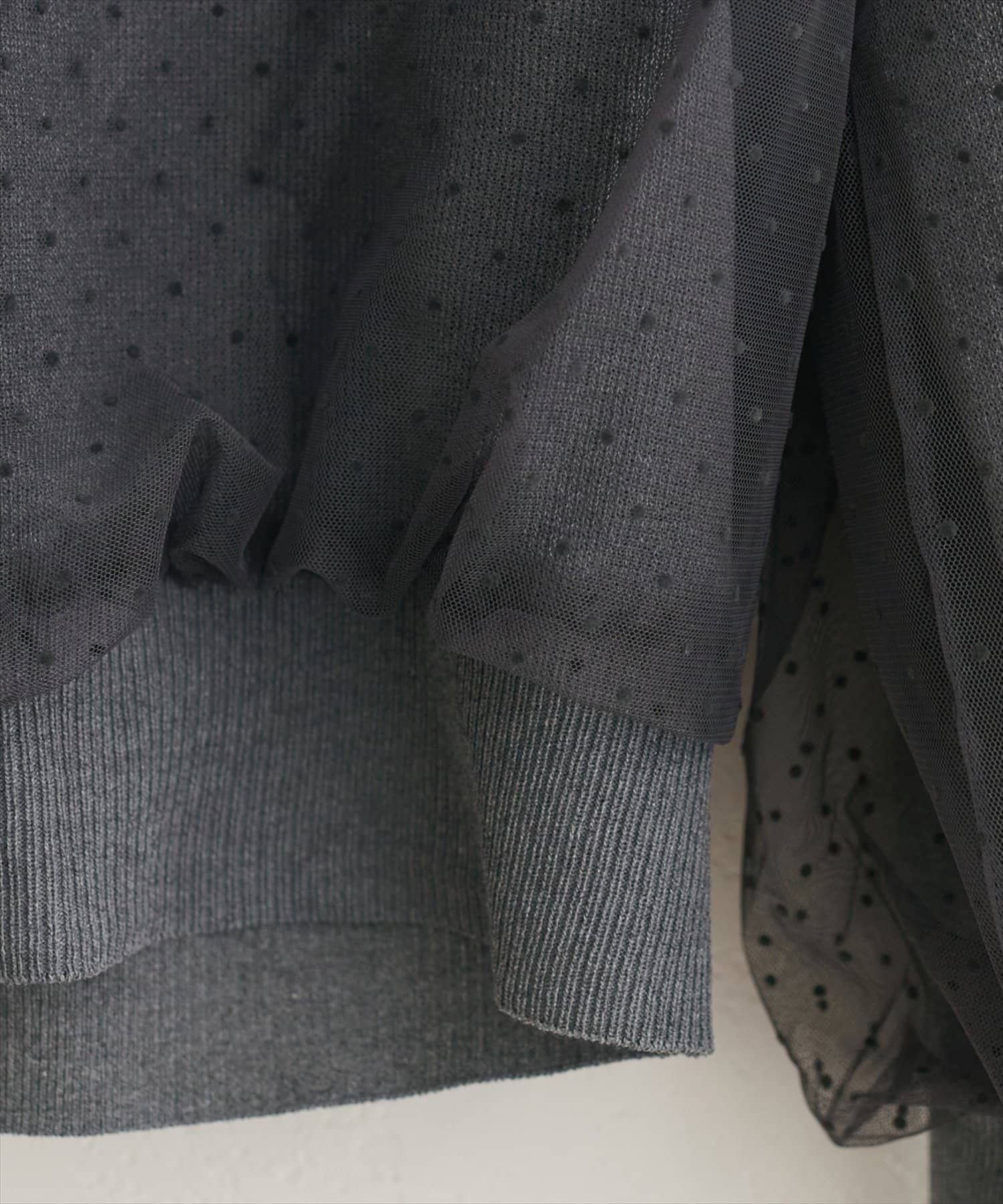 natural couture(ナチュラルクチュール) チュールレイヤードニットプルオーバー