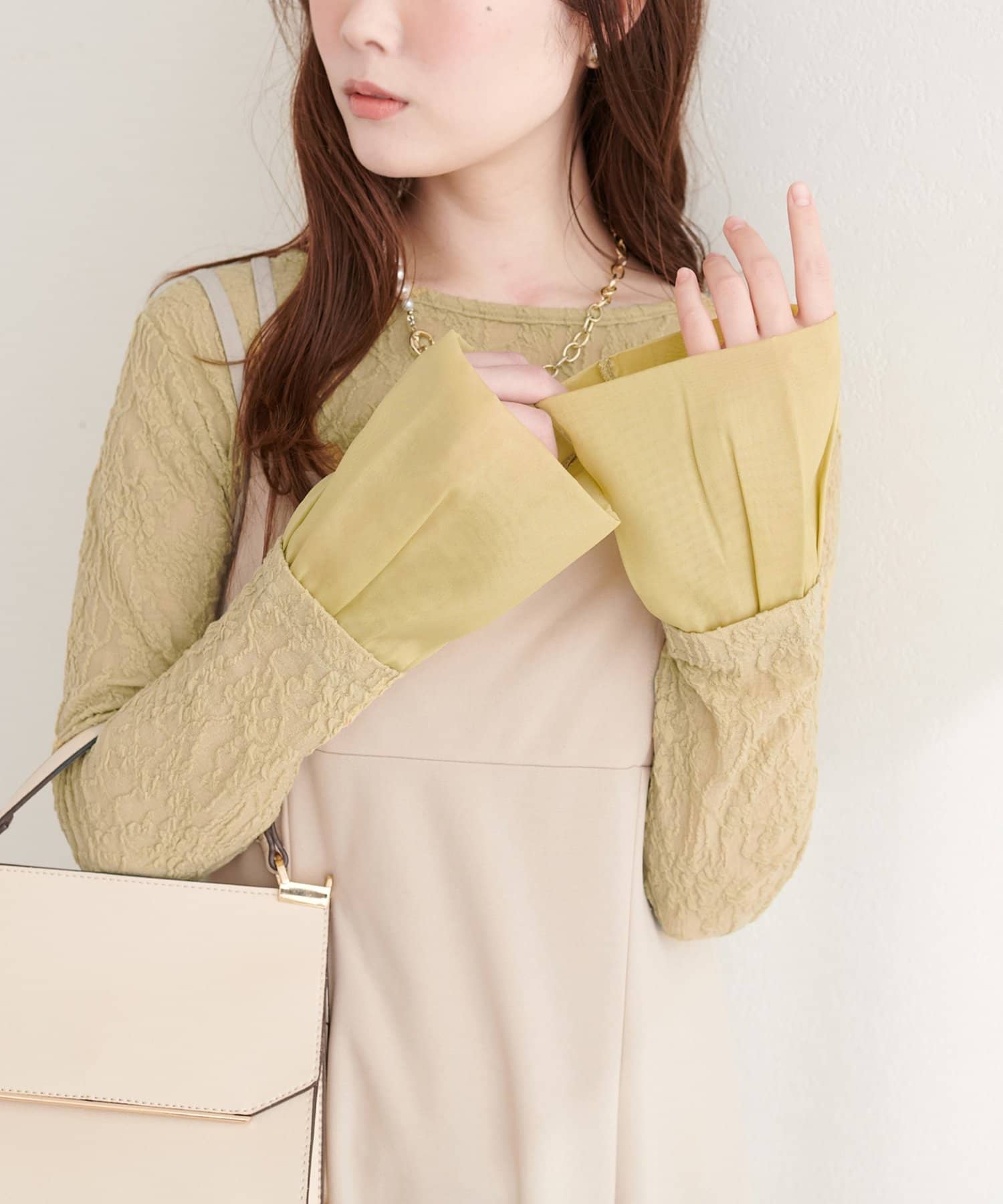 natural couture(ナチュラルクチュール) レースジャガードプルオーバー