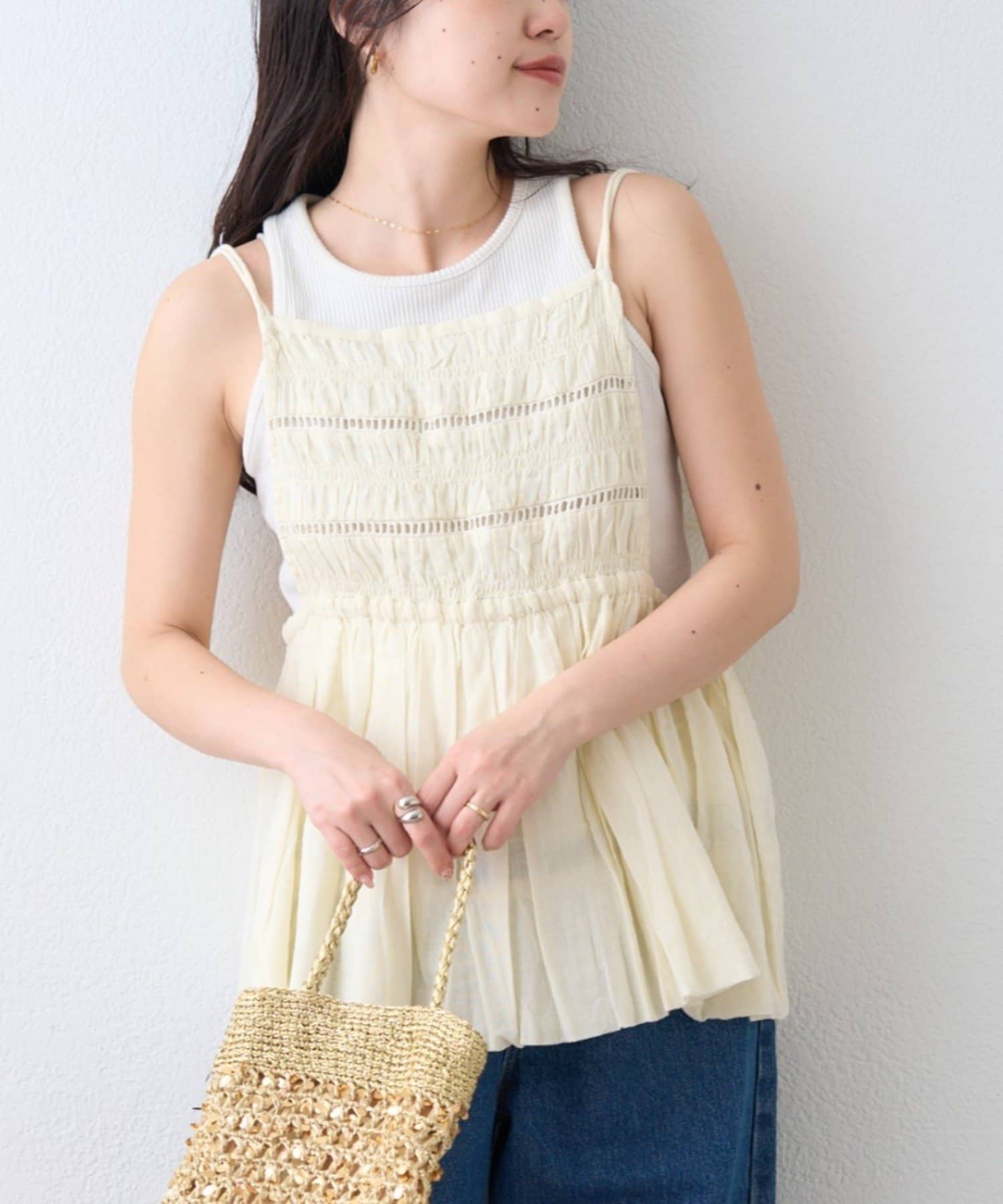 CIAOPANIC TYPY(チャオパニックティピー) 【India】シャーリングバルーンエプロンキャミチュニック