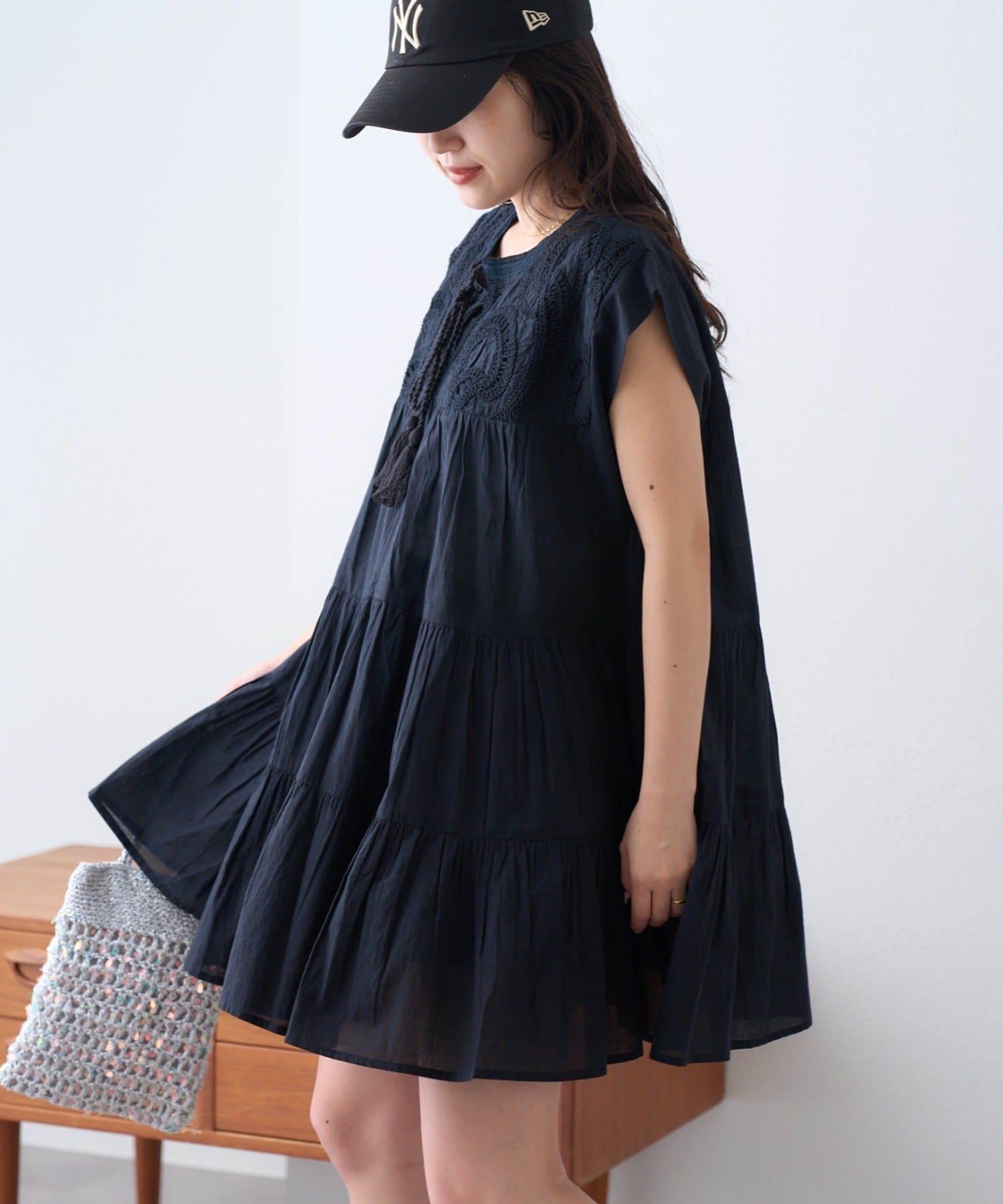 CIAOPANIC TYPY(チャオパニックティピー) 【India】ハシゴレースティアードチュニックワンピ