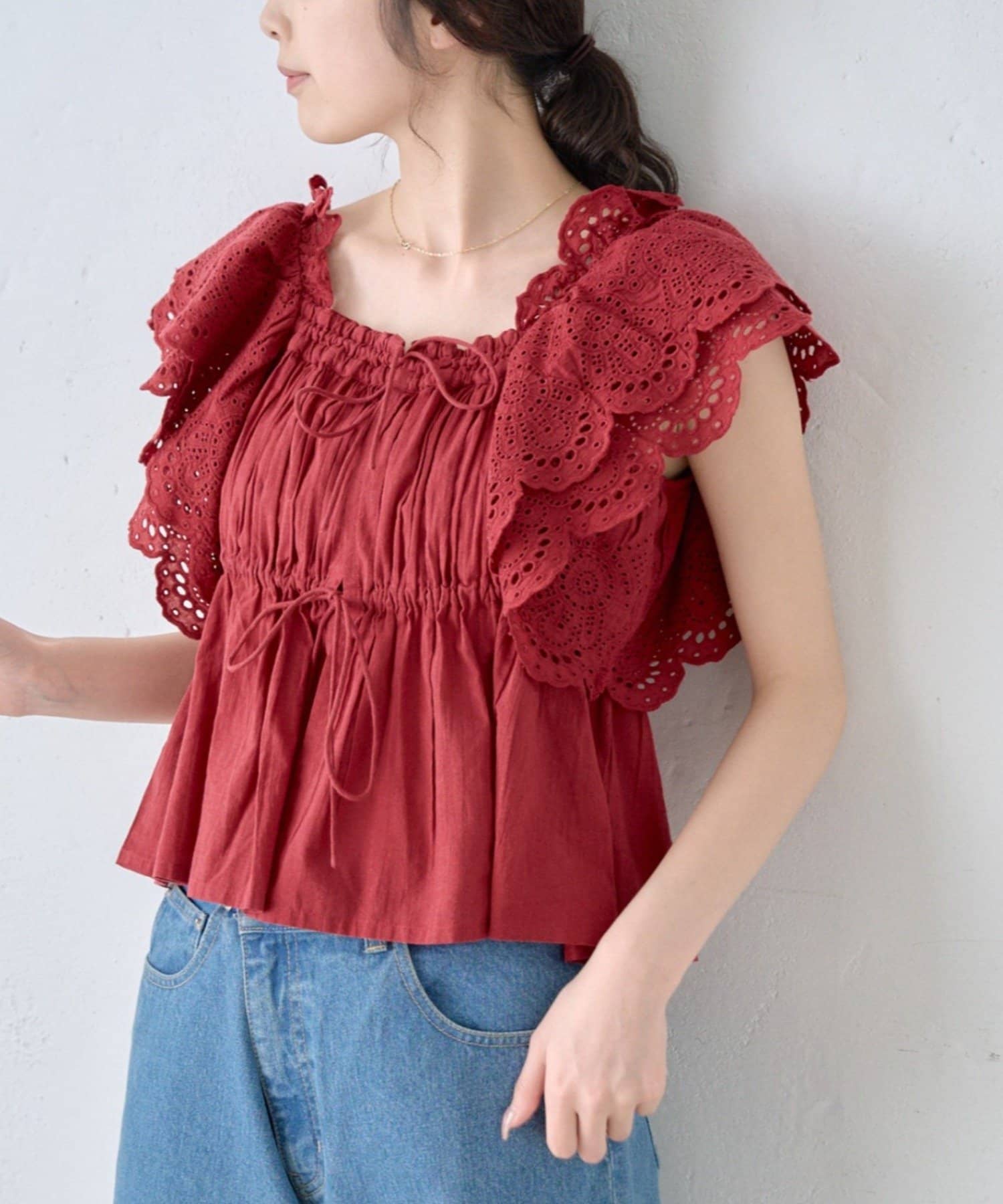 CIAOPANIC TYPY(チャオパニックティピー) 【india】2WAYショルダーレースビスチェブラウス