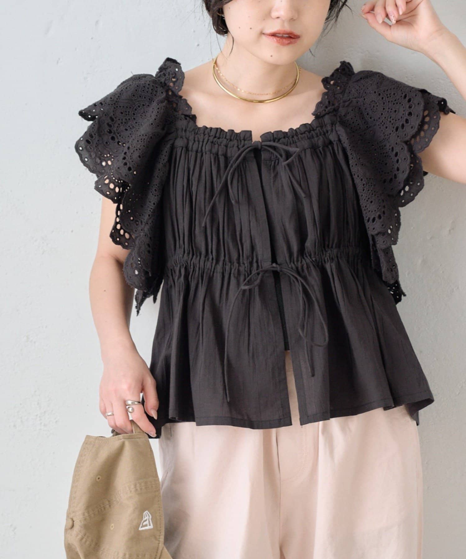 CIAOPANIC TYPY(チャオパニックティピー) 【india】2WAYショルダーレースビスチェブラウス