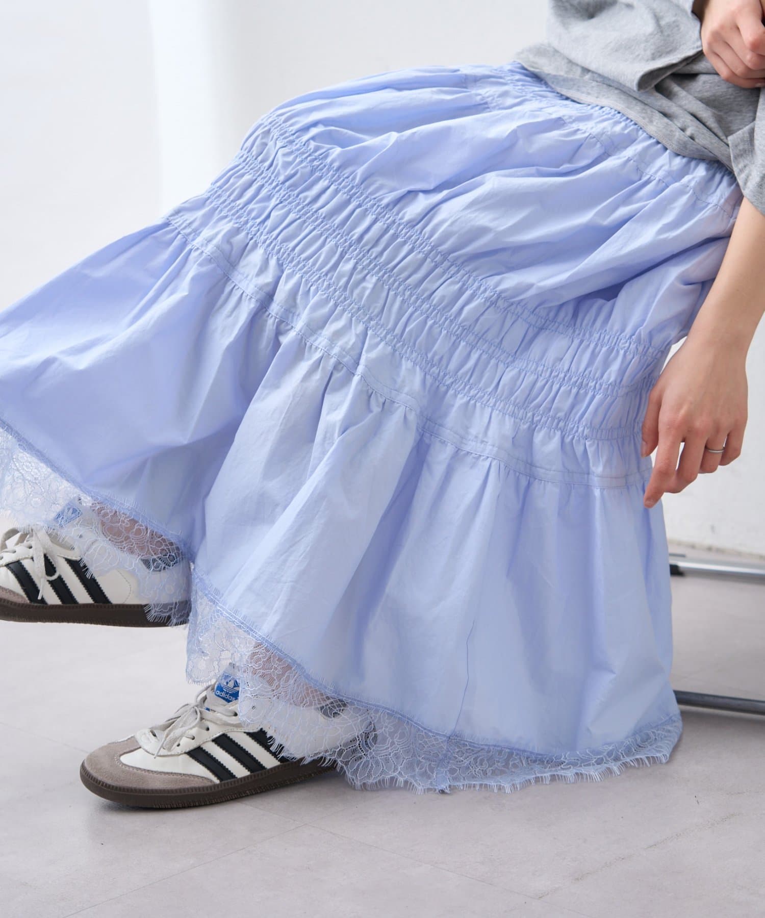 CIAOPANIC TYPY(チャオパニックティピー) 裾レースシャーリングスカート