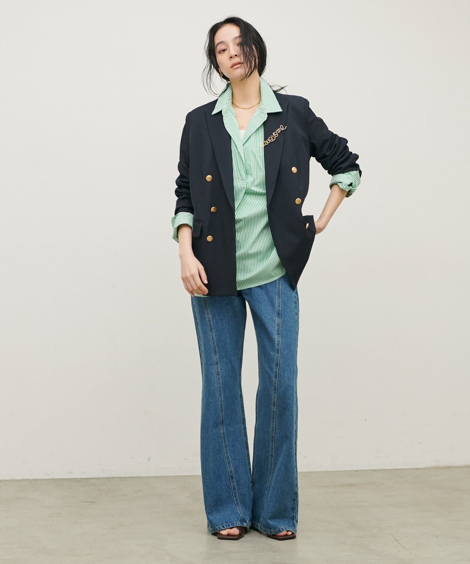 LARUTA(ラルータ) スキッパー長袖シャツ