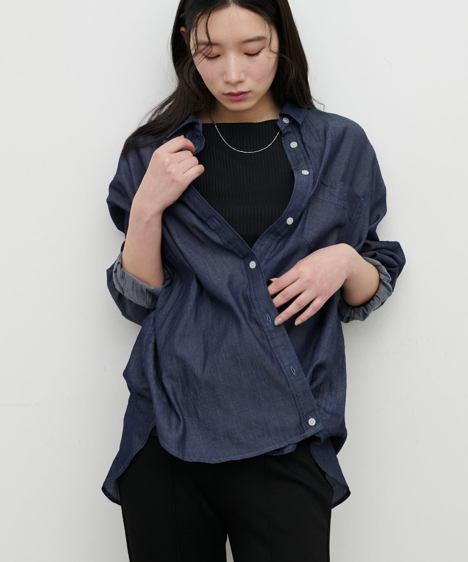 LARUTA(ラルータ) シアーデニムシャツ