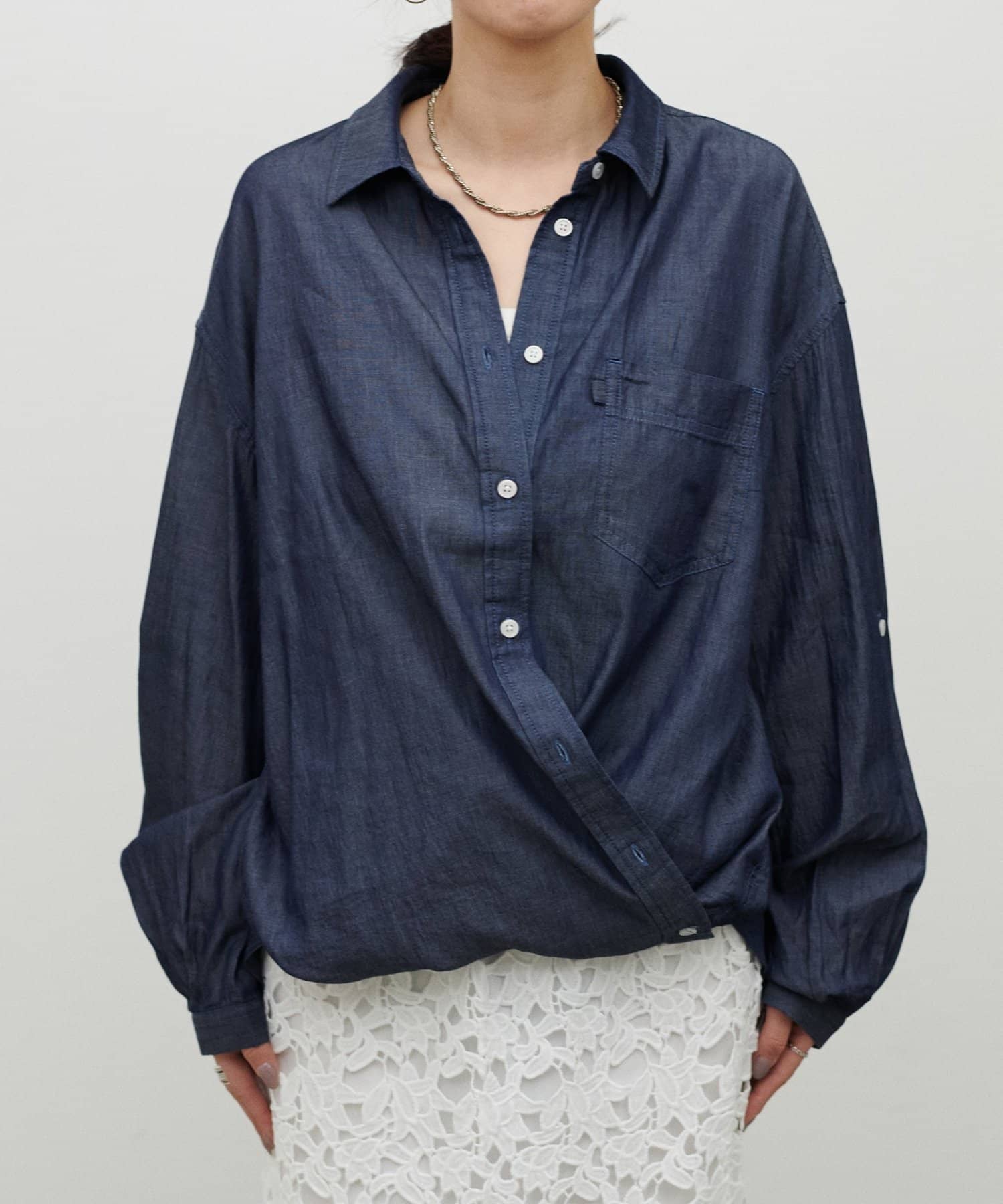 LARUTA(ラルータ) シアーデニムシャツ